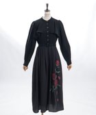 【アクシーズファム/axes femme】のローズプリントワンピース 人気、トレンドファッション・服の通販 founy(ファニー) ファッション Fashion レディースファッション Fashion for Women ワンピース Dresses ドッキング Docking, Mixed Material プリント Print, Printed Pattern thumbnail 黒|ID: prp329100004820571 ipo3291000000035030059