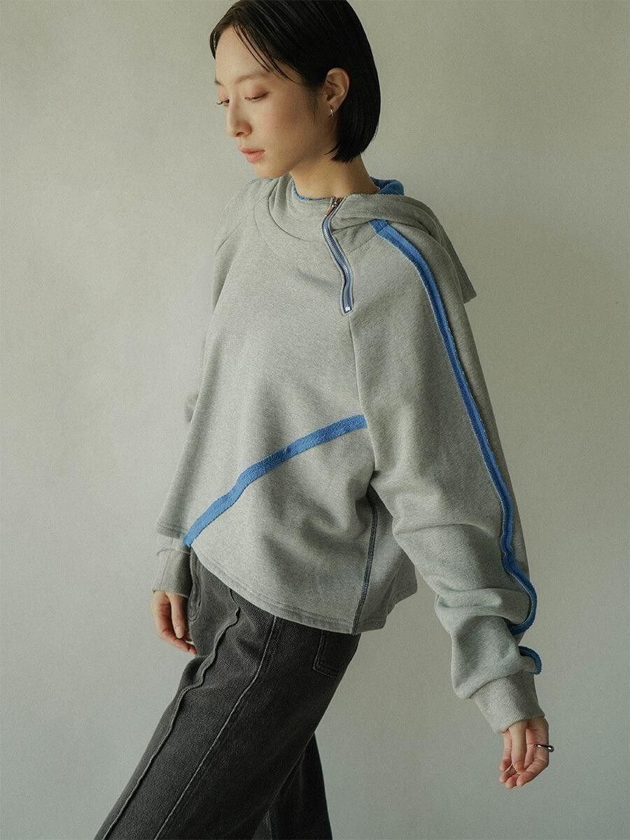 【ラシュッド/LASUD】のボアスウェット配色ジップフーディ インテリア・キッズ・メンズ・レディースファッション・服の通販 founy(ファニー) 　ファッション　Fashion　レディースファッション　Fashion for Women　トップス・カットソー　Cut & Sew Tops　レディースパーカー・カジュアルフーディー　Casual Hoodies & Sweatshirts　スウェット・クルーネックトップス　Sweatshirts & Crewnecks / Relaxed Fit Sweat Tops　ジップ　Zip, Zipper　スタイリッシュ　Stylish, Fashionable　バランス　Balance, Style Balance　ライトグレー|ID: prp329100004820587 ipo3291000000035030258