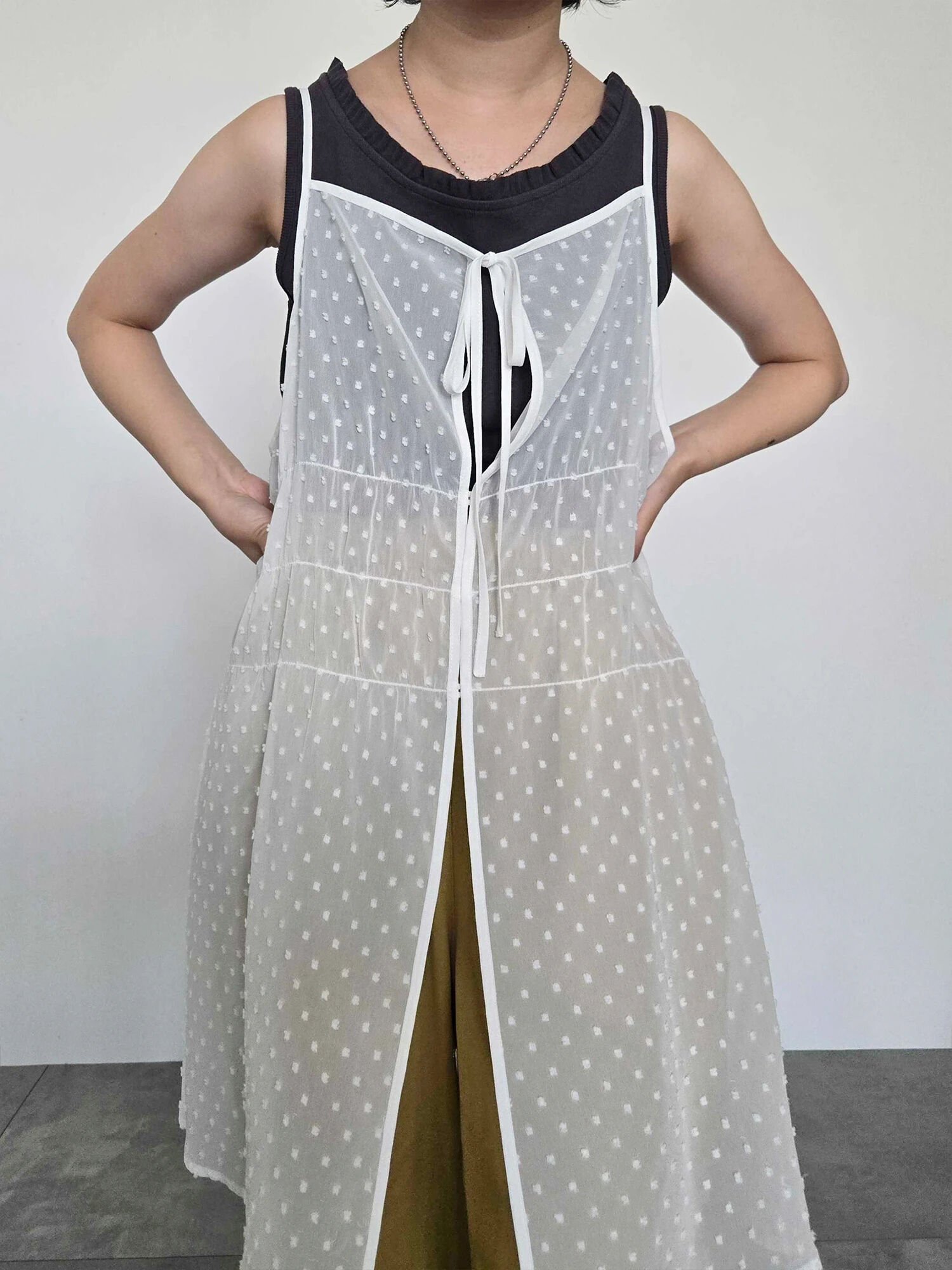 【サマンサモスモス/Samansa Mos2】のドットシアージャカード2WAYキャミチュニック 人気、トレンドファッション・服の通販 founy(ファニー) ファッション Fashion レディースファッション Fashion for Women トップス・カットソー Cut & Sew Tops キャミソール&ノースリーブ Camisoles & Sleeveless Tops おすすめ Recommended / Our Picks カットソー Cut and Sewn Top シャーリング Shirring, Ruched other-1|ID: prp329100004820593 ipo3291000000035030304