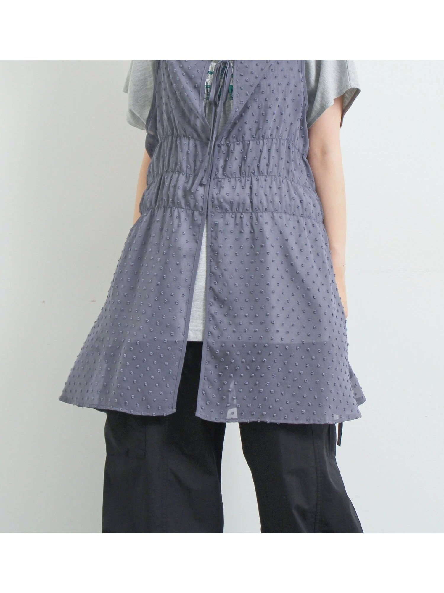 【サマンサモスモス/Samansa Mos2】のドットシアージャカード2WAYキャミチュニック インテリア・キッズ・メンズ・レディースファッション・服の通販 founy(ファニー) ファッション Fashion レディースファッション Fashion for Women トップス・カットソー Cut & Sew Tops キャミソール&ノースリーブ Camisoles & Sleeveless Tops おすすめ Recommended / Our Picks カットソー Cut and Sewn Top シャーリング Shirring, Ruched グレー|ID: prp329100004820593 ipo3291000000035030306