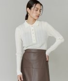 【イネド/INED】のシアーポロニットプルオーバー《YVON》 人気、トレンドファッション・服の通販 founy(ファニー) ファッション Fashion レディースファッション Fashion for Women トップス・カットソー Cut & Sew Tops ニット Knit Tops & Sweaters カジュアルプルオーバー・ニットトップス Pullovers & Knit Tops / Casual Pullovers シアー Sheer, See-Through スマート Smart, Elegant 長袖 Long Sleeve, Full Sleeve フィット Fit, Slim Fit ランダム Random, Irregular 夏 Summer エレガント 上品 Elegant thumbnail アイボリー|ID: prp329100004820595 ipo3291000000035030322