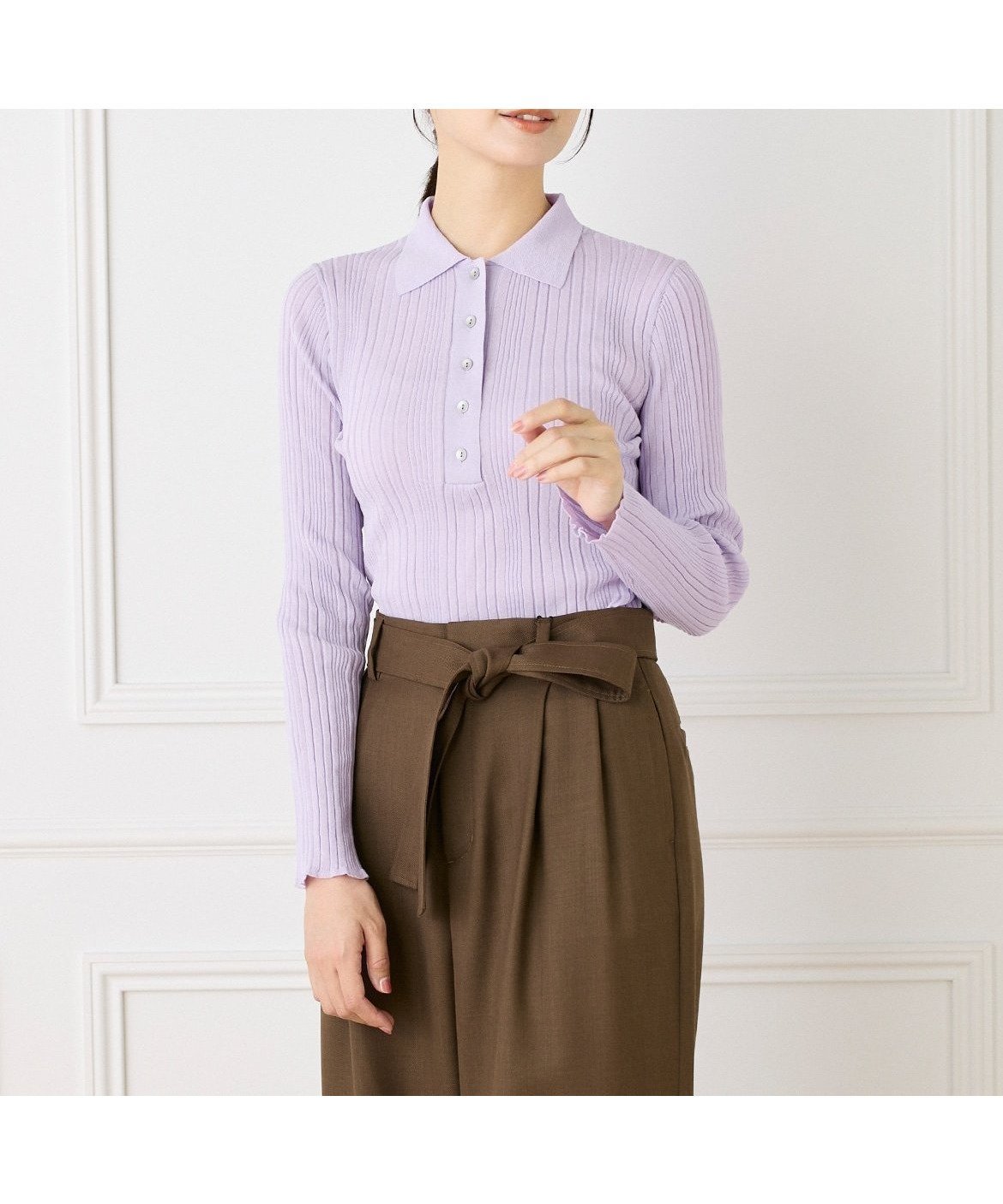 【イネド/INED】のシアーポロニットプルオーバー《YVON》 インテリア・キッズ・メンズ・レディースファッション・服の通販 founy(ファニー) ファッション Fashion レディースファッション Fashion for Women トップス・カットソー Cut & Sew Tops ニット Knit Tops & Sweaters カジュアルプルオーバー・ニットトップス Pullovers & Knit Tops / Casual Pullovers シアー Sheer, See-Through スマート Smart, Elegant 長袖 Long Sleeve, Full Sleeve フィット Fit, Slim Fit ランダム Random, Irregular 夏 Summer エレガント 上品 Elegant ラベンダー|ID: prp329100004820595 ipo3291000000035030324