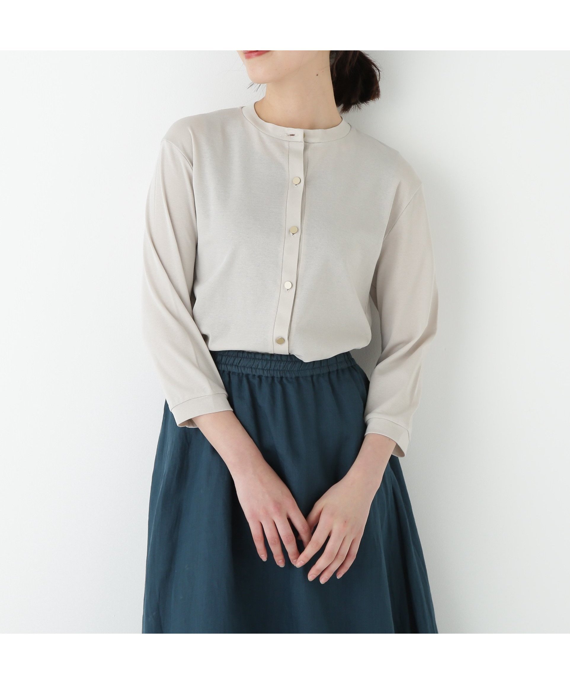 【ヒューマンウーマン/HUMAN WOMAN】のクルーネックフライスカットソーカーディガン 人気、トレンドファッション・服の通販 founy(ファニー) 　ファッション　Fashion　レディースファッション　Fashion for Women　トップス・カットソー　Cut & Sew Tops　カーディガン・羽織り　Layered Style Cardigans　カットソー・ベーシックTシャツ　Cut-and-Sewn Tops / Stretch Tees & Basics　おすすめ　Recommended / Our Picks　クール　Cool, Chic　シンプル　Simple, Minimal　スタンダード　Standard, Basic　 other-1|ID: prp329100004820647 ipo3291000000035030839