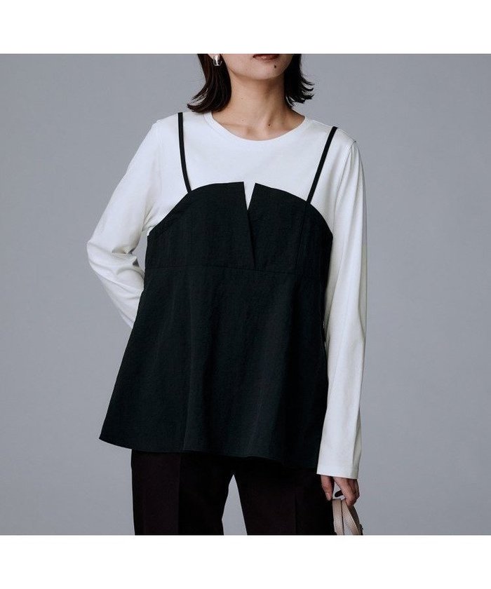 【アンタイトル/UNTITLED】の【洗える/ゆったりシルエット】ビスチェドッキング プルオーバー インテリア・キッズ・メンズ・レディースファッション・服の通販 founy(ファニー) https://founy.com/ ファッション Fashion レディースファッション Fashion for Women トップス・カットソー Cut & Sew Tops カジュアルプルオーバー・ニットトップス Pullovers & Knit Tops / Casual Pullovers ビスチェ Bustiers & Corset Tops / Layered Bustier Style おすすめ Recommended / Our Picks アシンメトリー Asymmetrical Style シャーリング Shirring, Ruched スマート Smart, Elegant タフタ Taffeta, Structured Fabric デニム Denim, Jeans Material ドッキング Docking, Mixed Material バランス Balance, Style Balance ビスチェ Bustier, Corset Top フロント Front, Front Design ペプラム Peplum, Flared Hem ワイド Wide, Wide Fit 洗える Machine Washable 軽量 Lightweight, Ultra Light |ID: prp329100004820669 ipo3291000000035031004