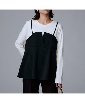 【アンタイトル/UNTITLED】の【洗える/ゆったりシルエット】ビスチェドッキング プルオーバー 人気、トレンドファッション・服の通販 founy(ファニー) ファッション Fashion レディースファッション Fashion for Women トップス・カットソー Cut & Sew Tops カジュアルプルオーバー・ニットトップス Pullovers & Knit Tops / Casual Pullovers ビスチェ Bustiers & Corset Tops / Layered Bustier Style おすすめ Recommended / Our Picks アシンメトリー Asymmetrical Style シャーリング Shirring, Ruched スマート Smart, Elegant タフタ Taffeta, Structured Fabric デニム Denim, Jeans Material ドッキング Docking, Mixed Material バランス Balance, Style Balance ビスチェ Bustier, Corset Top フロント Front, Front Design ペプラム Peplum, Flared Hem ワイド Wide, Wide Fit 洗える Machine Washable 軽量 Lightweight, Ultra Light |ID:prp329100004820669