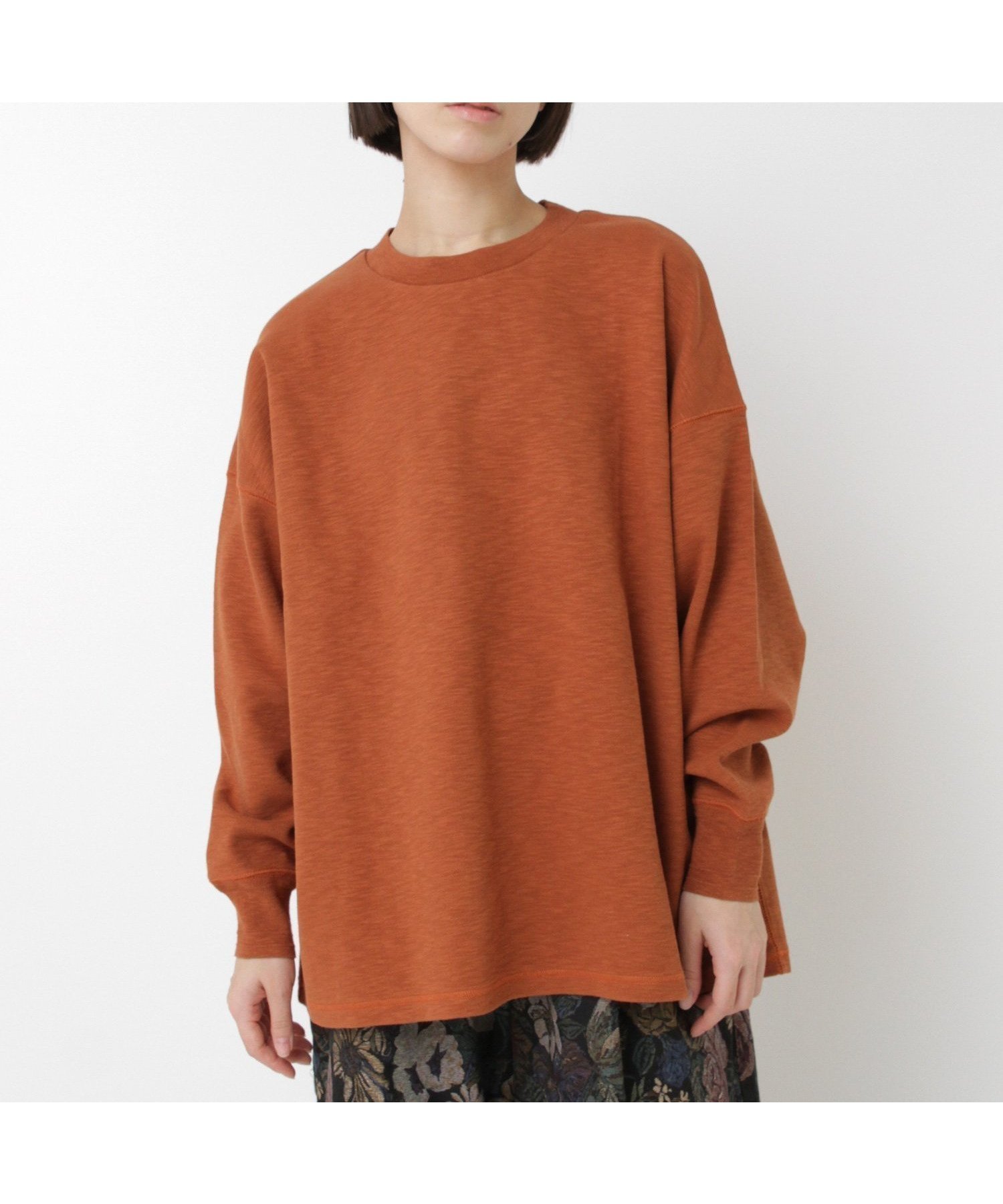 【アールエヌエーエヌ/RNA-N】のM2543 スラブスムースオーバーサイズプルオーバー インテリア・キッズ・メンズ・レディースファッション・服の通販 founy(ファニー) ファッション Fashion レディースファッション Fashion for Women トップス・カットソー Cut & Sew Tops カジュアルプルオーバー・ニットトップス Pullovers & Knit Tops / Casual Pullovers カットソー Cut and Sewn Top カフス Cuff Design シンプル Simple, Minimal ミリタリー Military, Army Style オレンジ|ID: prp329100004820677 ipo3291000000035031040