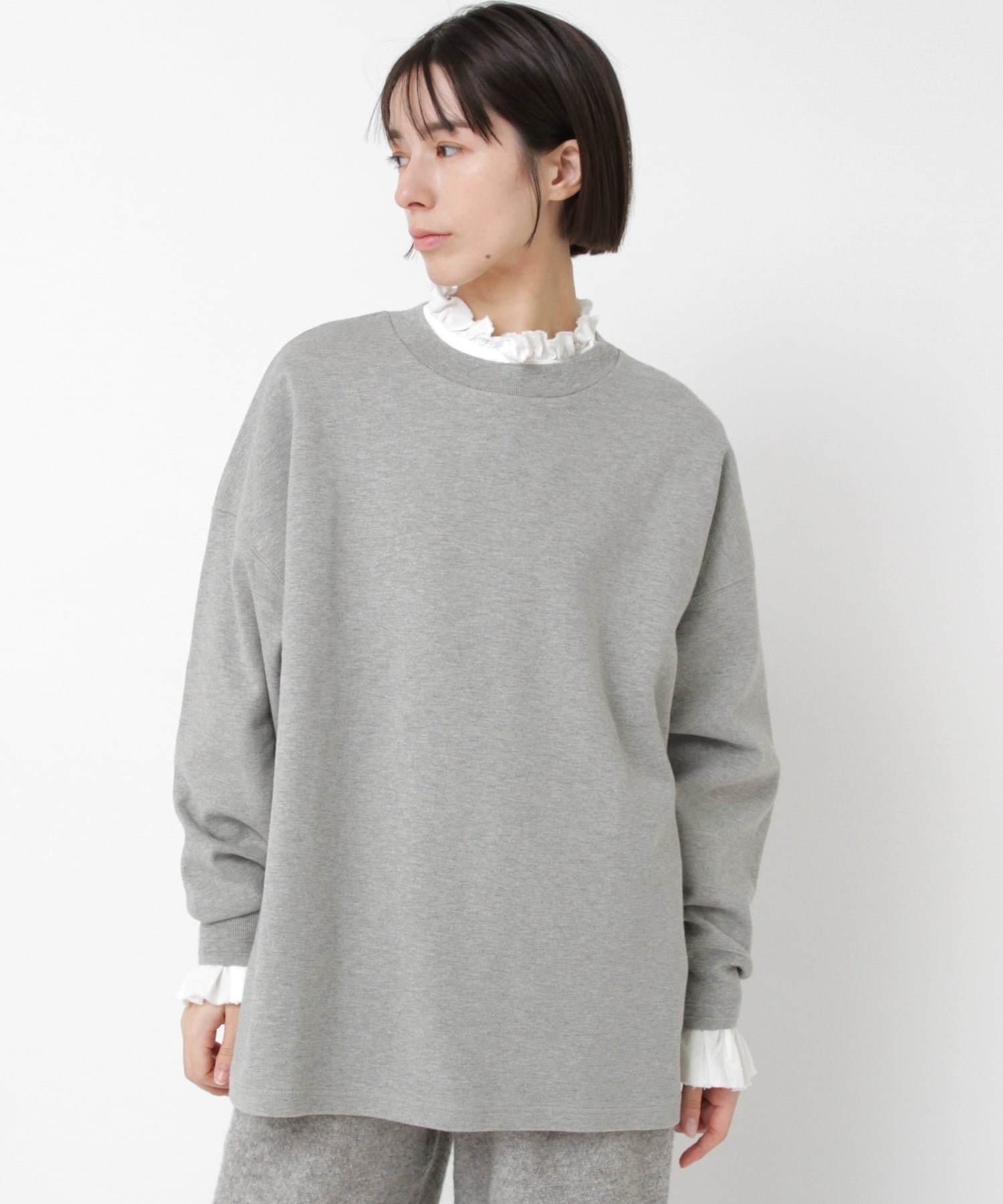 【アールエヌエーエヌ/RNA-N】のM2543 スラブスムースオーバーサイズプルオーバー インテリア・キッズ・メンズ・レディースファッション・服の通販 founy(ファニー) ファッション Fashion レディースファッション Fashion for Women トップス・カットソー Cut & Sew Tops カジュアルプルオーバー・ニットトップス Pullovers & Knit Tops / Casual Pullovers カットソー Cut and Sewn Top カフス Cuff Design シンプル Simple, Minimal ミリタリー Military, Army Style 杢グレー|ID: prp329100004820677 ipo3291000000035031041