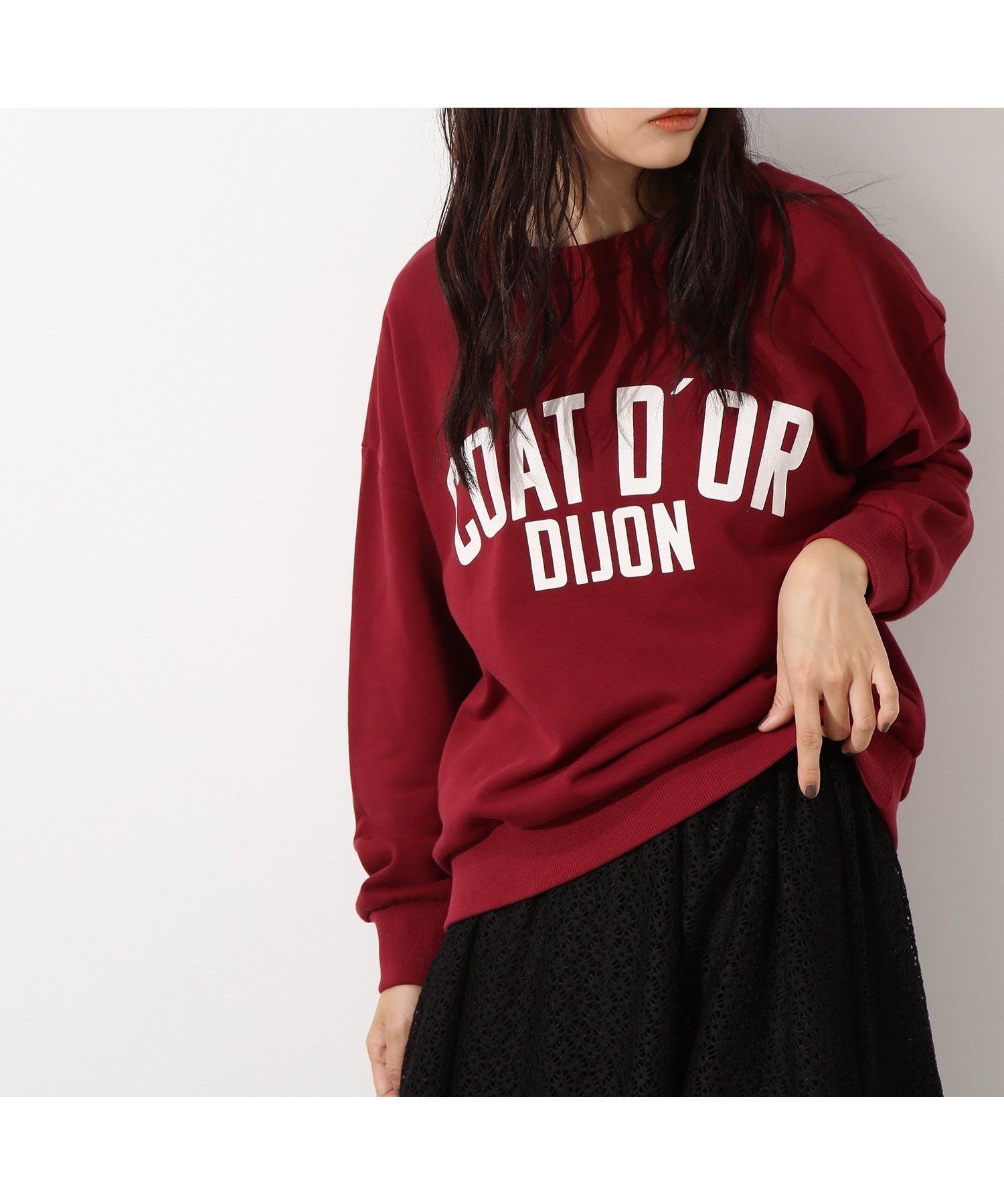 【エヌ ナチュラルビューティーベーシック/N.Natural Beauty basic】のレタリングオーバースウェット インテリア・キッズ・メンズ・レディースファッション・服の通販 founy(ファニー) 　ファッション　Fashion　レディースファッション　Fashion for Women　トップス・カットソー　Cut & Sew Tops　レディースパーカー・カジュアルフーディー　Casual Hoodies & Sweatshirts　スウェット・クルーネックトップス　Sweatshirts & Crewnecks / Relaxed Fit Sweat Tops　タートルネック　Turtleneck, High Neck　デニム　Denim, Jeans Material　トレンド　Trend, Trending Now　ロング　Long, Long-Length　バーガンディ1|ID: prp329100004820696 ipo3291000000035031229