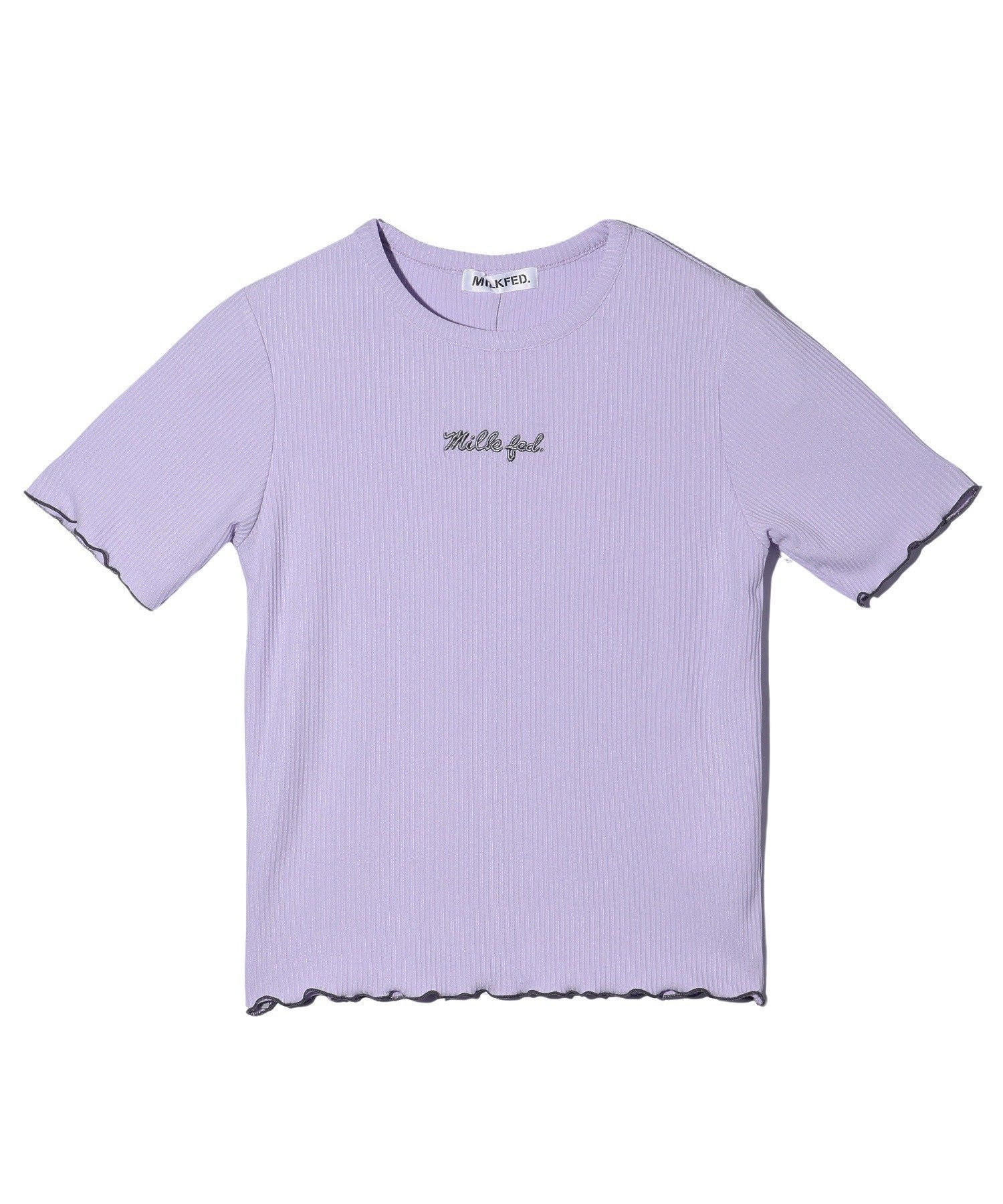 【ミルクフェド/MILKFED.】のMILKFED./LETTUCE EDGE SS TOP インテリア・キッズ・メンズ・レディースファッション・服の通販 founy(ファニー) 　ファッション　Fashion　レディースファッション　Fashion for Women　ワンピース　Dresses　おすすめ　Recommended / Our Picks　インナー　Innerwear　コンパクト　Compact, Small Size　テレコ　Ribbed, Rib Stitch　デニム　Denim, Jeans Material　フィット　Fit, Slim Fit　ワンポイント　One Point, Statement Accent　人気　Popular, Best Seller　半袖　Short Sleeve, Half Sleeve　春　Spring　LtPURPLE|ID: prp329100004820754 ipo3291000000035032332