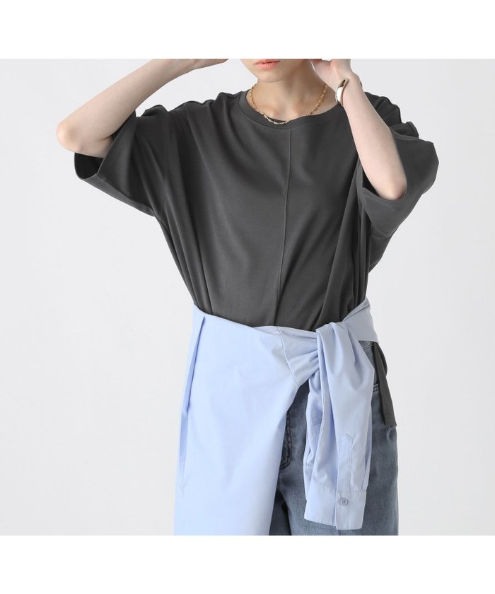 【エルーラ/Elura】の【WEB限定カラー】汗じみ軽減5分袖Tシャツ/582969 インテリア・キッズ・メンズ・レディースファッション・服の通販 founy(ファニー) https://founy.com/ ファッション Fashion レディースファッション Fashion for Women トップス・カットソー Cut & Sew Tops シャツ・ブラウス・オフィスカジュアル Elegant Blouses & Button-Ups ロングTシャツ・Tシャツ Longline T-Shirts & Tees デニム Denim, Jeans Material ワイド Wide, Wide Fit 夏 Summer ビジネス 仕事 通勤 Business / Work / Commuting |ID: prp329100004820794 ipo3291000000035032883