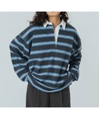 【ローズバッド/ROSE BUD】のSTRIPED RUGBY SHIRT 人気、トレンドファッション・服の通販 founy(ファニー) ファッション Fashion レディースファッション Fashion for Women トップス・カットソー Cut & Sew Tops シャツ・ブラウス・オフィスカジュアル Elegant Blouses & Button-Ups おすすめ Recommended / Our Picks ショート Short, Short Length シンプル Simple, Minimal バランス Balance, Style Balance ビッグ Big, Oversized ボトム Bottoms, Lower Wear ボーダー Border, Stripe 秋 Autumn 長袖 Long Sleeve, Full Sleeve thumbnail GREY|ID: prp329100004820801 ipo3291000000035032958