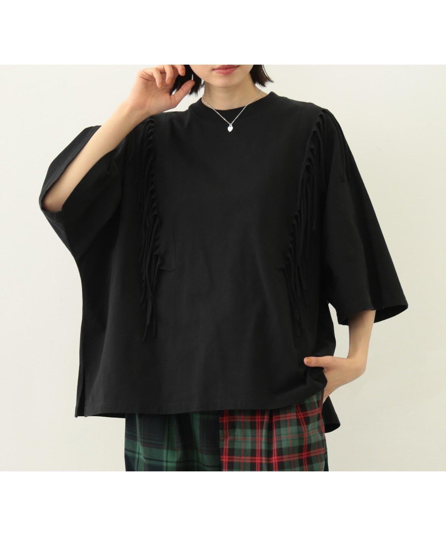 【ミルクフェド/MILKFED.】のMILKFED./FRINGE TOP インテリア・キッズ・メンズ・レディースファッション・服の通販 founy(ファニー) 　ファッション　Fashion　レディースファッション　Fashion for Women　ワンピース　Dresses　トレンド　Trend, Trending Now　フリンジ　Fringe, Tassel　ポンチョ　Poncho, Cape Style　BLACK|ID: prp329100004820807 ipo3291000000035033000