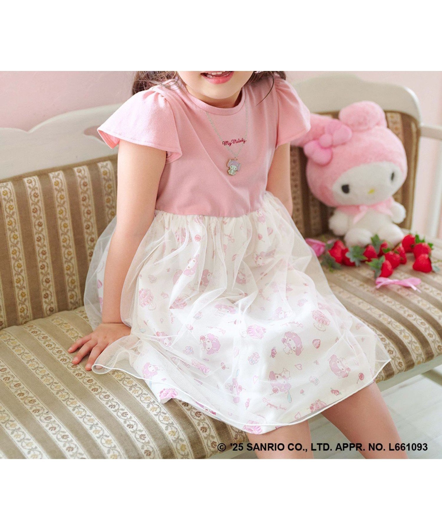【エニー/ANY / KIDS】の【any FAM ×サンリオキャラクターズ】ネックレス風 ワンピース インテリア・キッズ・メンズ・レディースファッション・服の通販 founy(ファニー) 　ファッション　Fashion　キッズファッション　Fashion for Kids　ワンピース　Dresses　おすすめ　Recommended / Our Picks　キャラクター　Character, Licensed Characters　キュロット　Culottes, Wide Shorts　スパンコール　Sequins, Sequin Embellishment　スリーブ　Sleeve, Long Sleeve / Short Sleeve　チャーム　Charm, Pendant　チュール　Tulip, Tulip Motif　ネックレス　Necklace, Pendant Necklace　プリント　Print, Printed Pattern　ワンポイント　One Point, Statement Accent　夏　Summer　楽ちん　Easy Fit, Comfortable　マイメロディ×ピンク[012]|ID: prp329100004820828 ipo3291000000035033194