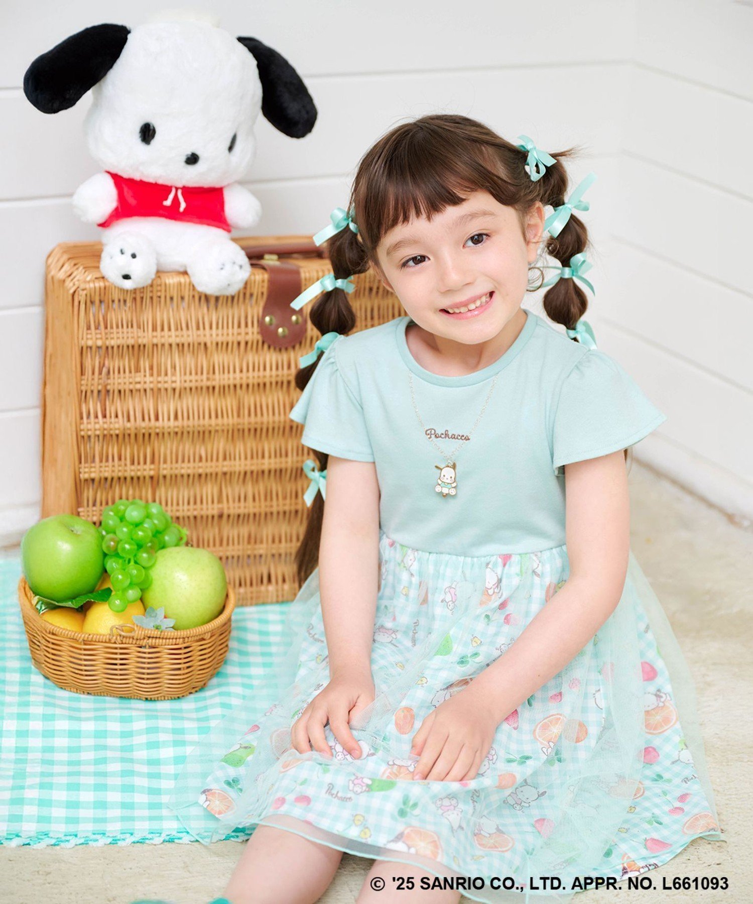 【エニー/ANY / KIDS】の【any FAM ×サンリオキャラクターズ】ネックレス風 ワンピース インテリア・キッズ・メンズ・レディースファッション・服の通販 founy(ファニー) 　ファッション　Fashion　キッズファッション　Fashion for Kids　ワンピース　Dresses　おすすめ　Recommended / Our Picks　キャラクター　Character, Licensed Characters　キュロット　Culottes, Wide Shorts　スパンコール　Sequins, Sequin Embellishment　スリーブ　Sleeve, Long Sleeve / Short Sleeve　チャーム　Charm, Pendant　チュール　Tulip, Tulip Motif　ネックレス　Necklace, Pendant Necklace　プリント　Print, Printed Pattern　ワンポイント　One Point, Statement Accent　夏　Summer　楽ちん　Easy Fit, Comfortable　ポチャッコ×ミント[062]|ID: prp329100004820828 ipo3291000000035033199