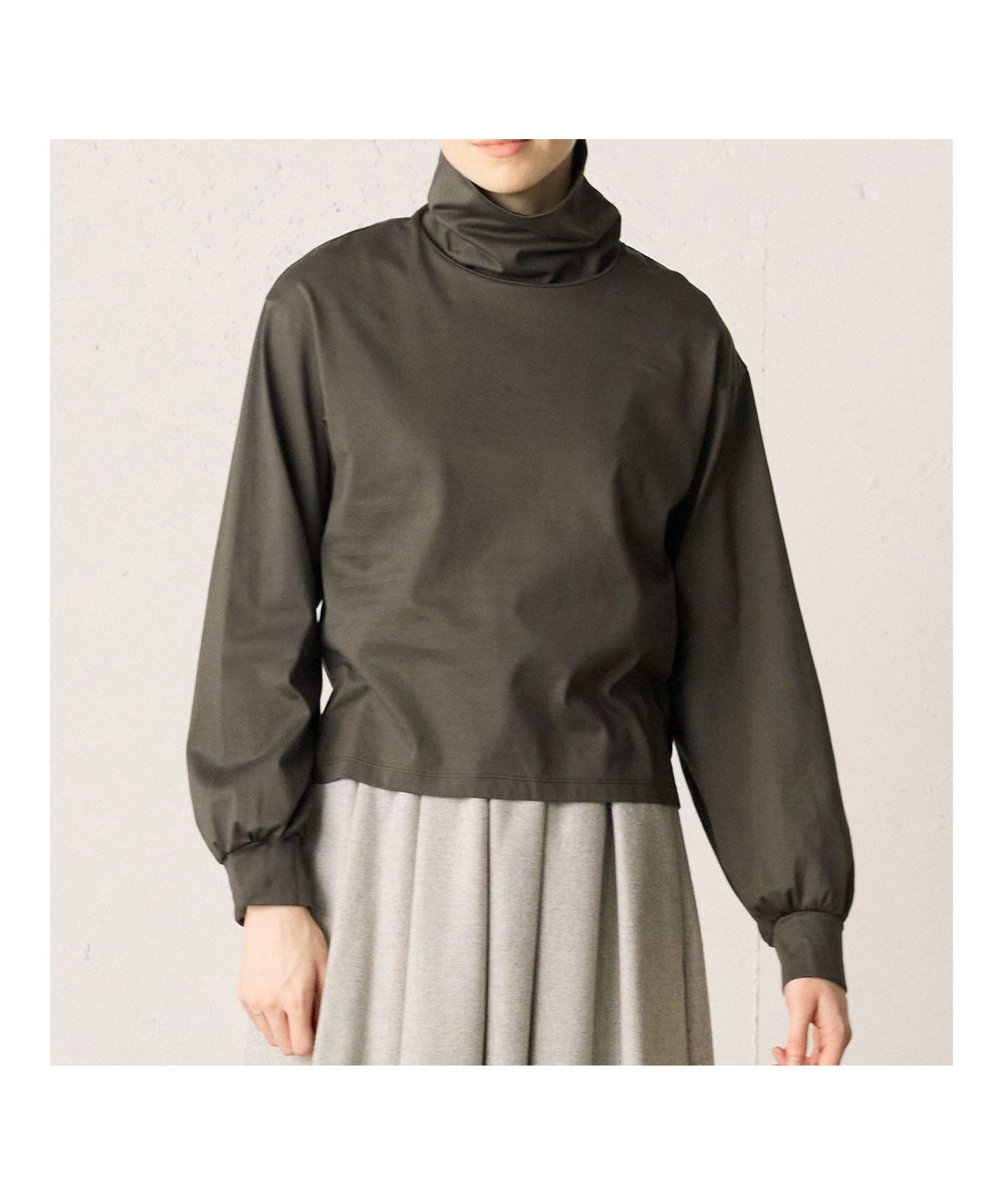 【マーコート/MARcourt】のMidiUmi ハイネックギャザースリーブプルオーバー インテリア・キッズ・メンズ・レディースファッション・服の通販 founy(ファニー) 　ファッション　Fashion　レディースファッション　Fashion for Women　トップス・カットソー　Cut & Sew Tops　カジュアルプルオーバー・ニットトップス　Pullovers & Knit Tops / Casual Pullovers　インナー　Innerwear　タートルネック　Turtleneck, High Neck　ポケット　Pocket, Pocket Detail　定番　Standard, Basic Item　無地　Plain, Solid Color　長袖　Long Sleeve, Full Sleeve　チャコールグレー|ID: prp329100004820830 ipo3291000000035033218