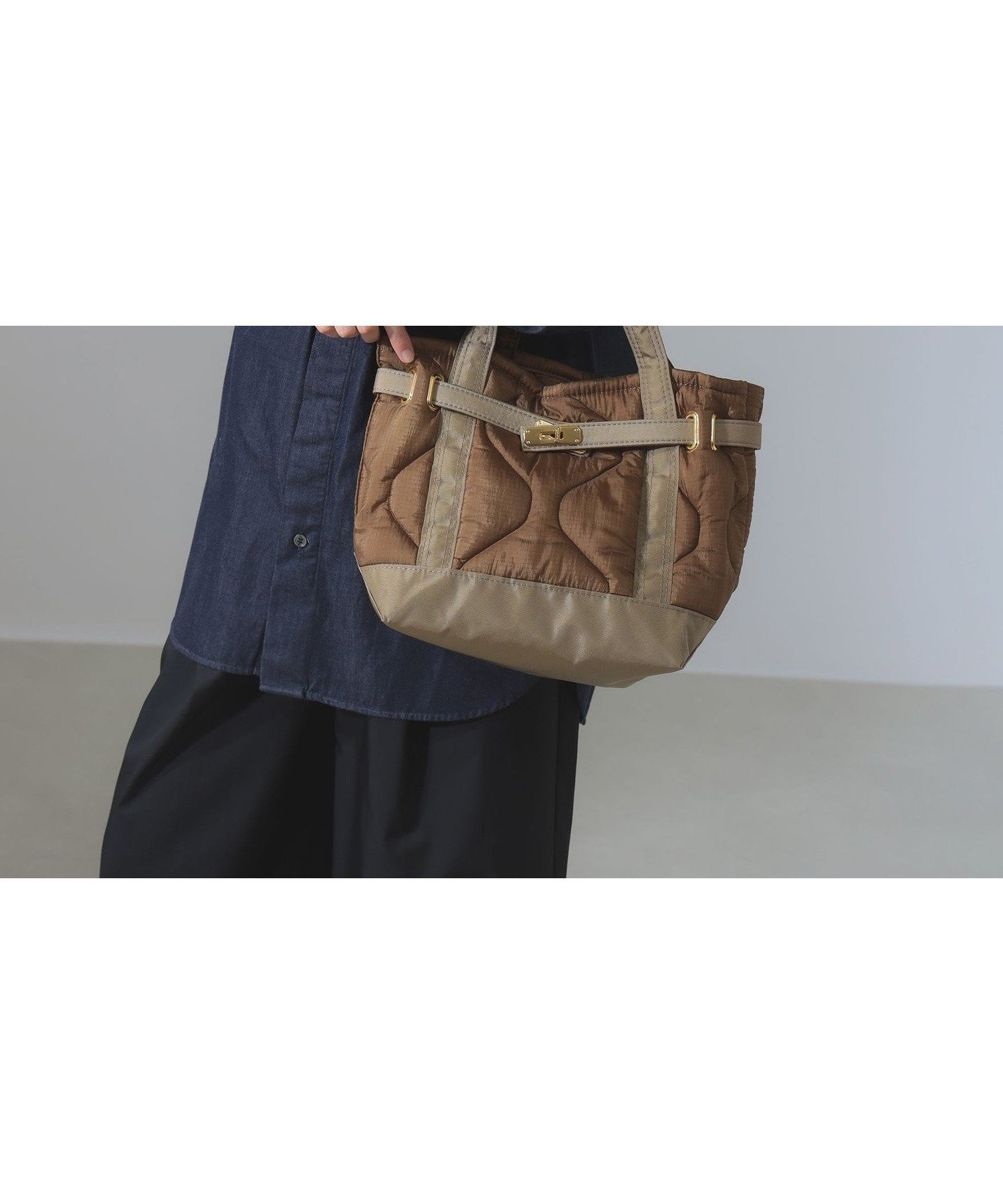 【デミルクス ビームス/Demi-Luxe BEAMS】のsita parantica / ナイロン キルト トートバッグ S インテリア・キッズ・メンズ・レディースファッション・服の通販 founy(ファニー) 　ファッション　Fashion　レディースファッション　Fashion for Women　バッグ　Bags　インナー　Innerwear　ヴィンテージ　Vintage Style　キルト　Quilt, Quilted Fabric　クラシック　Classic, Timeless Style　ポケット　Pocket, Pocket Detail　エレガント 上品　Elegant　COYOTE|ID: prp329100004820847 ipo3291000000035033375