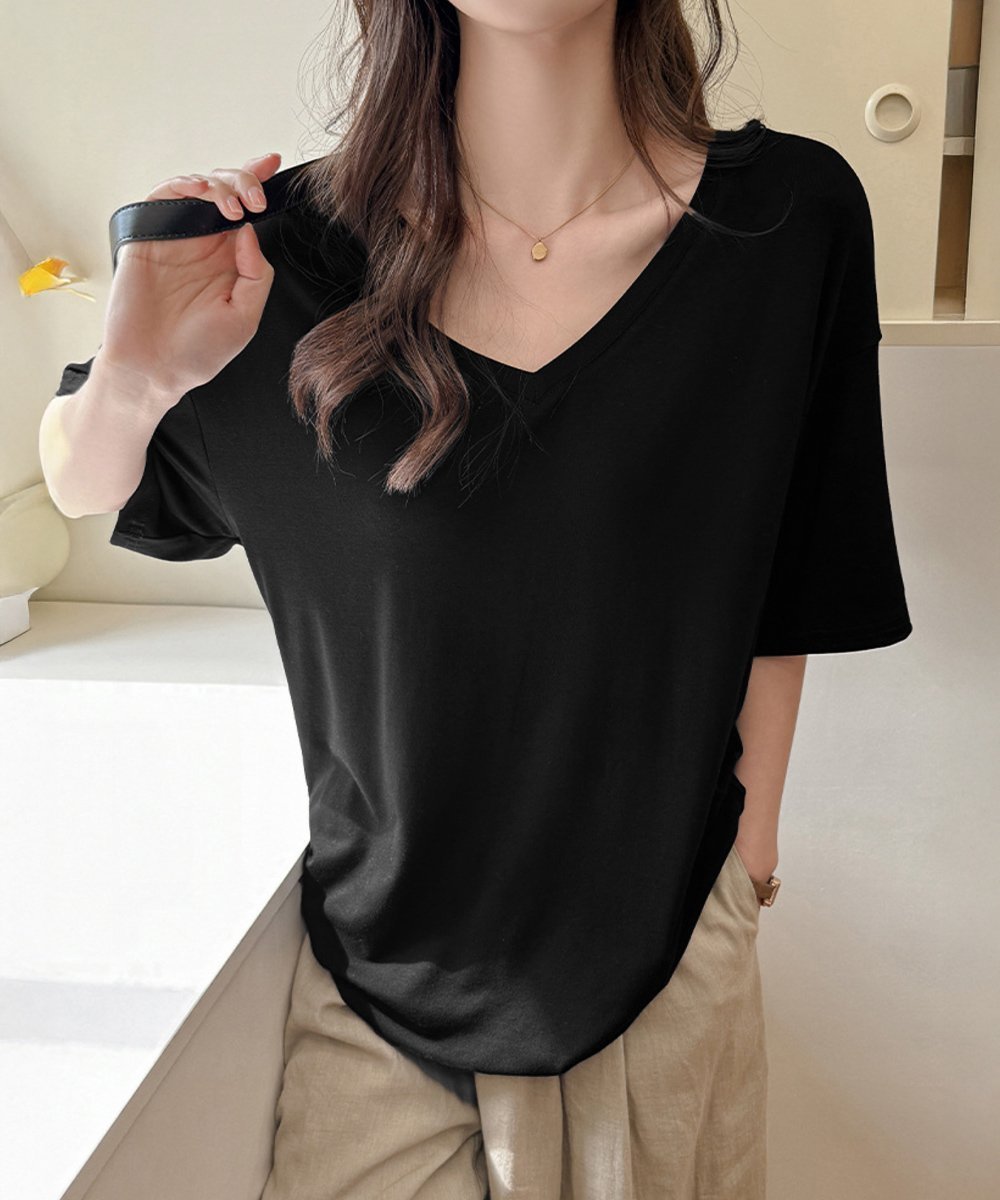 【ミニミニストア/miniministore】のビッグtシャツレディース無地半袖Tシャツ インテリア・キッズ・メンズ・レディースファッション・服の通販 founy(ファニー) 　ファッション　Fashion　レディースファッション　Fashion for Women　トップス・カットソー　Cut & Sew Tops　シャツ・ブラウス・オフィスカジュアル　Elegant Blouses & Button-Ups　ロングTシャツ・Tシャツ　Longline T-Shirts & Tees　イエロー　Yellow　ショルダー　Shoulder, Shoulder Strap　シンプル　Simple, Minimal　チュニック　Tunic, Long Top　ドロップ　Drop Shoulder, Dropped Style　バランス　Balance, Style Balance　ビッグ　Big, Oversized　ミックス　Mix, Mixed Style　半袖　Short Sleeve, Half Sleeve　夏　Summer　無地　Plain, Solid Color　ブラック|ID: prp329100004820859 ipo3291000000035033486