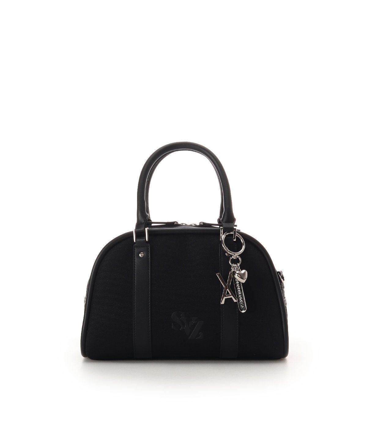 【サマンサ ベガ/SamanthaVega】のSAMANTHAVEGA*「VARZAR(バザール)」コラボコレクション ボストンバッグ インテリア・キッズ・メンズ・レディースファッション・服の通販 founy(ファニー) 　ファッション　Fashion　レディースファッション　Fashion for Women　バッグ　Bags　キャンバス　Canvas, Canvas Fabric　コラボ　Collaboration, Collab　ショルダー　Shoulder, Shoulder Strap　スペシャル　Special, Limited Edition　チャーム　Charm, Pendant　トレンド　Trend, Trending Now　フォルム　Silhouette, Form　フロント　Front, Front Design　プリント　Print, Printed Pattern　プレート　Plate, Dish　ボストン　Boston　ボストンバッグ　Boston Bag, Retro Bag　ポケット　Pocket, Pocket Detail　モチーフ　Motif, Design Theme　リボン　Ribbon, Bow　財布　Wallet, Purse　ブラック|ID: prp329100004820889 ipo3291000000035033816