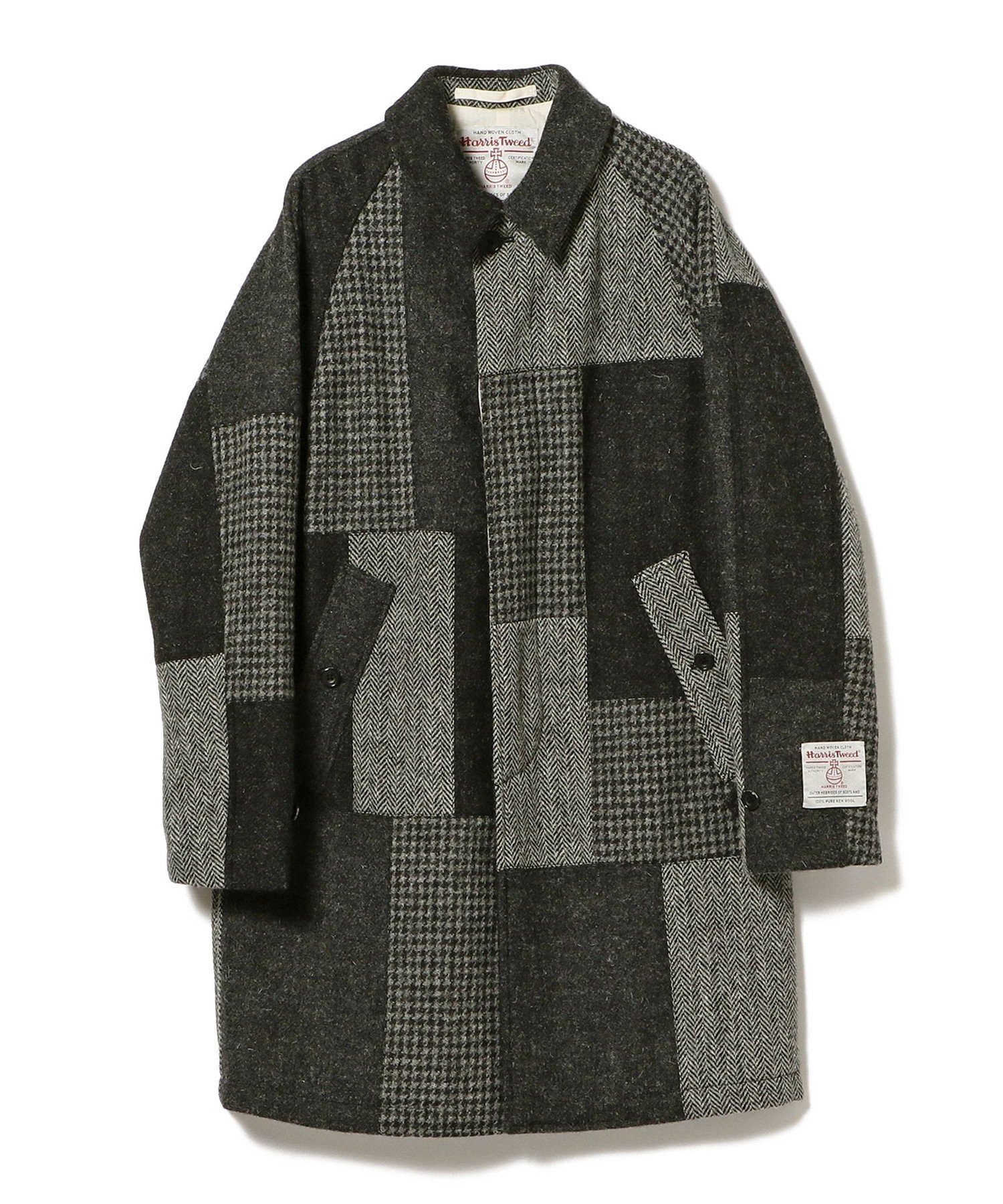 【ビームス/BEAMS / MEN】のBEAMS PLUS / パッチワーク ハリスツイード バルマカーン コート インテリア・キッズ・メンズ・レディースファッション・服の通販 founy(ファニー) 　ファッション　Fashion　メンズファッション　Fashion for Men　クラシック　Classic, Timeless Style　軽量　Lightweight, Ultra Light　スマート　Smart, Elegant　スリーブ　Sleeve, Long Sleeve / Short Sleeve　スーツ　Suit, Formalwear　ツイード　Twill, Twill Weave　ニューヨーク　New York, NYC Style　パッチワーク　Patchwork, Mixed Fabric　ポケット　Pocket, Pocket Detail　ライニング　Inner Lining, Inner Fabric, Lined　冬　Winter / This Winter　GREY_P/W|ID: prp329100004820918 ipo3291000000035034160