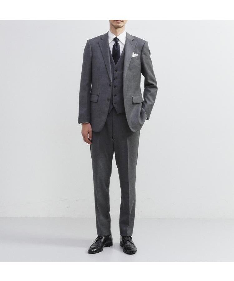 【タケオキクチ/TAKEO KIKUCHI / MEN】のシャイニーシャークピンヘッド スーツ/3ピース対応可 インテリア・キッズ・メンズ・レディースファッション・服の通販 founy(ファニー) 　ファッション　Fashion　メンズファッション　Fashion for Men　クール　Cool, Chic　ジャケット　Jacket, Outerwear　スーツ　Suit, Formalwear　定番　Standard, Basic Item　人気　Popular, Best Seller　ベスト　Vest, Waistcoat　ポケット　Pocket, Pocket Detail　無地　Plain, Solid Color　おすすめ　Recommended / Our Picks　エレガント 上品　Elegant　グレー|ID: prp329100004820962 ipo3291000000035034573