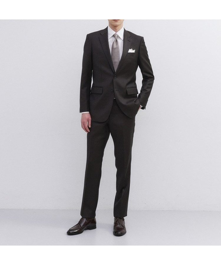 【タケオキクチ/TAKEO KIKUCHI / MEN】のシャイニーシャークピンヘッド スーツ/3ピース対応可 インテリア・キッズ・メンズ・レディースファッション・服の通販 founy(ファニー) 　ファッション　Fashion　メンズファッション　Fashion for Men　クール　Cool, Chic　ジャケット　Jacket, Outerwear　スーツ　Suit, Formalwear　定番　Standard, Basic Item　人気　Popular, Best Seller　ベスト　Vest, Waistcoat　ポケット　Pocket, Pocket Detail　無地　Plain, Solid Color　おすすめ　Recommended / Our Picks　エレガント 上品　Elegant　ブラウン|ID: prp329100004820962 ipo3291000000035034574