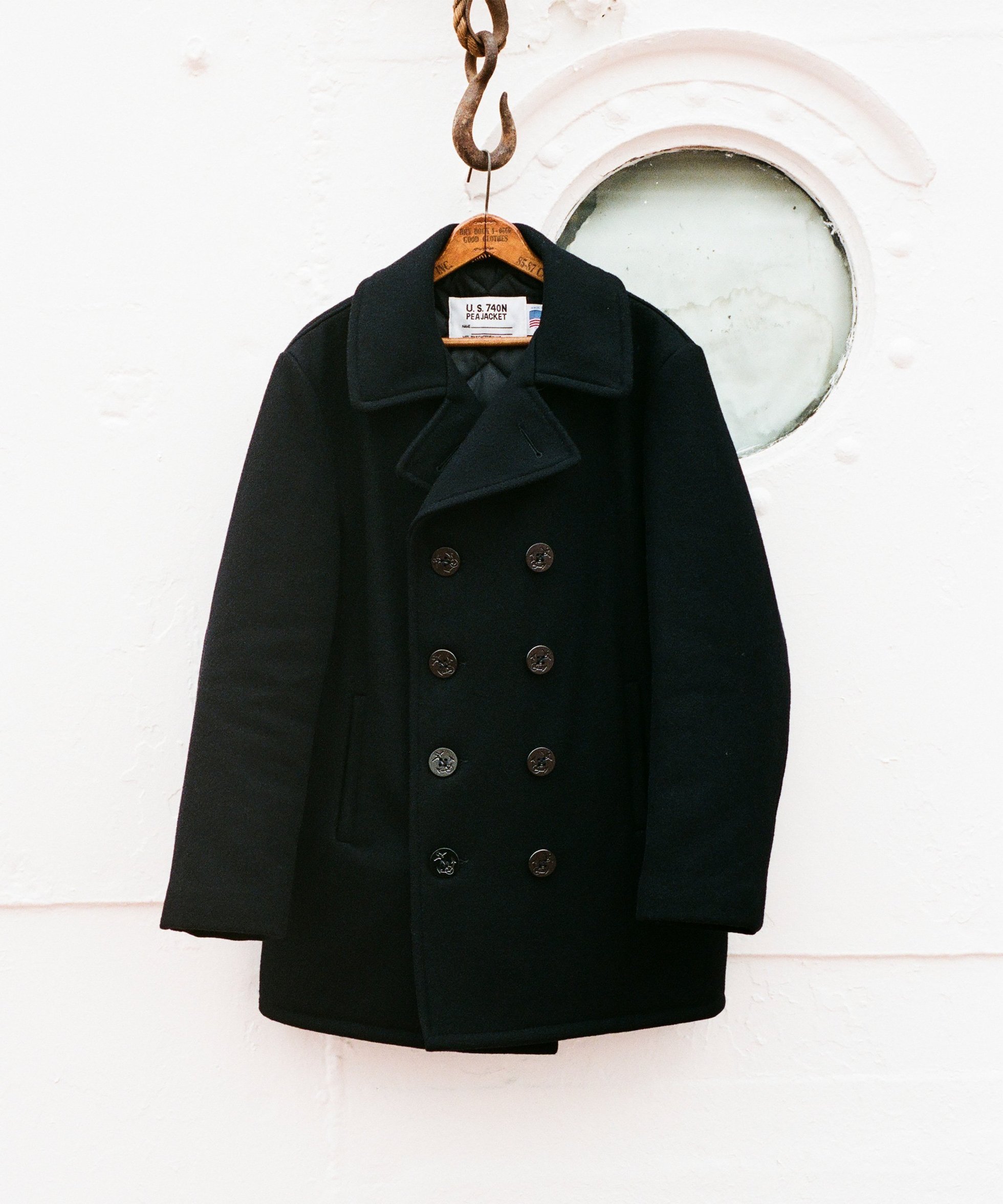 【ショット/Schott / MEN】の753US PEA COAT 24oz/ピーコート 24オンス 人気、トレンドファッション・服の通販 founy(ファニー) 　ファッション　Fashion　メンズファッション　Fashion for Men　アウター　Men's Coats Outerwear　ジャケット　Jacket, Outerwear　スタッズ　Studs, Metal Accents　定番　Standard, Basic Item　ニューヨーク　New York, NYC Style　フロント　Front, Front Design　別注　Limited Edition, Custom Order　メルトン　Melton, Heavy Wool　ライダース　Riders　ライダースジャケット　Riders, Biker Jacket　 other-1|ID: prp329100004820972 ipo3291000000035034696