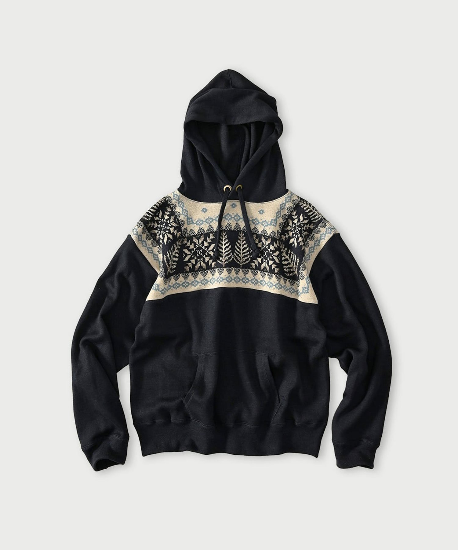 【フォーティファイブ アール/45R】の雪柄ジャカードスムースの908ニットソーフーディ(インディゴ) インテリア・キッズ・メンズ・レディースファッション・服の通販 founy(ファニー) 　ファッション　Fashion　レディースファッション　Fashion for Women　トップス・カットソー　Cut & Sew Tops　ニット　Knit Tops & Sweaters　インディゴ　Indigo Denim　カットソー　Cut and Sewn Top　ニットソー　Knit-Sewn, Cut & Sew Knit　インディゴベース|ID: prp329100004820975 ipo3291000000035034723