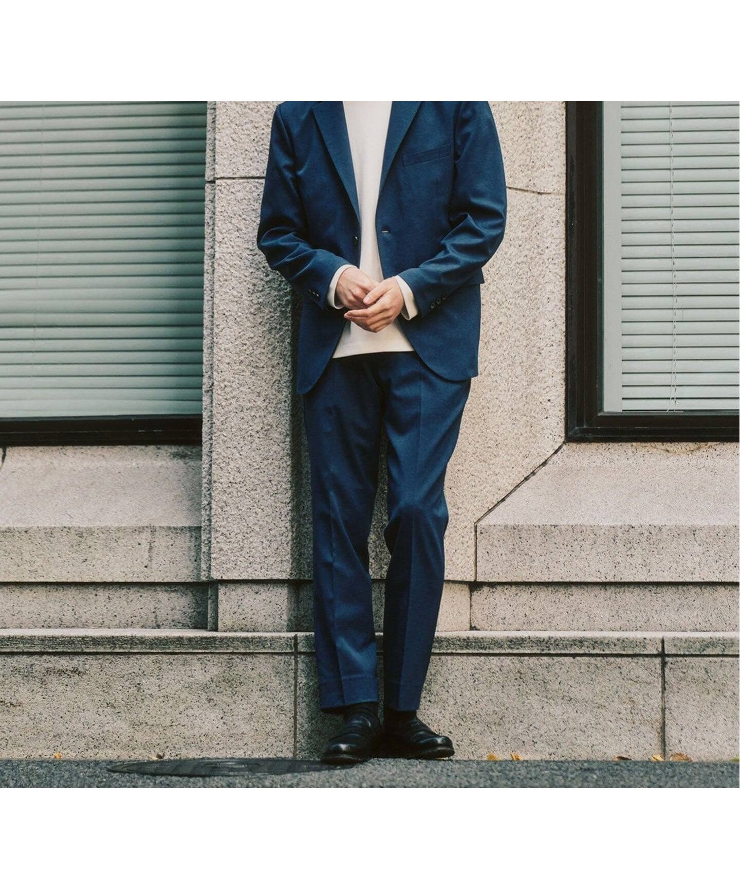 【フォーワンセブン バイ エディフィス/417 by EDIFICE / MEN】のドライストレッチツイル セットアップ ジャケット1点+パンツ1点 の2点セット インテリア・キッズ・メンズ・レディースファッション・服の通販 founy(ファニー) 　ファッション　Fashion　メンズファッション　Fashion for Men　ボトムス　Bottoms　ジャケット　Jacket, Outerwear　セットアップ　Set-Up, Coordinated Outfit　リラックス　Relax, Relaxed Fit　夏　Summer　春　Spring　S/S・春夏　SS, Spring/Summer, Warm Season　ブルー A|ID: prp329100004820980 ipo3291000000035034839