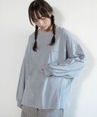 【アールエヌエーエヌ/RNA-N】のM2587 襟柄編みのBITロンT 人気、トレンドファッション・服の通販 founy(ファニー) ファッション Fashion レディースファッション Fashion for Women トップス・カットソー Cut & Sew Tops ロングTシャツ・Tシャツ Longline T-Shirts & Tees インナー Innerwear ヴィンテージ Vintage Style シンプル Simple, Minimal スリーブ Sleeve, Long Sleeve / Short Sleeve 長袖 Long Sleeve, Full Sleeve ビッグ Big, Oversized ポケット Pocket, Pocket Detail ルーズ Loose, Oversized ワンポイント One Point, Statement Accent thumbnail ブルーアッシュ|ID: prp329100004821029 ipo3291000000035035506