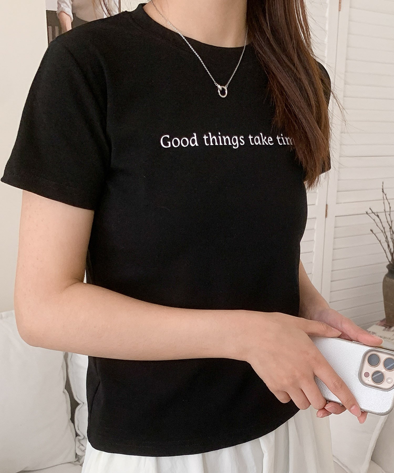 【ガール/GIRL】の綿混シンプルロゴプリントTシャツ カットソー インテリア・キッズ・メンズ・レディースファッション・服の通販 founy(ファニー) 　ファッション　Fashion　レディースファッション　Fashion for Women　トップス・カットソー　Cut & Sew Tops　シャツ・ブラウス・オフィスカジュアル　Elegant Blouses & Button-Ups　ロングTシャツ・Tシャツ　Longline T-Shirts & Tees　カットソー・ベーシックTシャツ　Cut-and-Sewn Tops / Stretch Tees & Basics　カットソー　Cut and Sewn Top　コンパクト　Compact, Small Size　シンプル　Simple, Minimal　トレンド　Trend, Trending Now　フロント　Front, Front Design　プリント　Print, Printed Pattern　BK|ID: prp329100004821031 ipo3291000000035035522