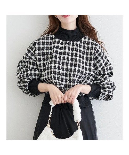 【ルディックパーク/LUDIC PARK】のラメツイードハイネックトップス インテリア・キッズ・メンズ・レディースファッション・服の通販 founy(ファニー) ファッション Fashion レディースファッション Fashion for Women トップス・カットソー Cut & Sew Tops シンプル Simple, Minimal スラックス Slacks, Dress Pants スリーブ Sleeve, Long Sleeve / Short Sleeve ツイード Twill, Twill Weave トレンド Trend, Trending Now ハイネック High Neck, Mock Neck ボトム Bottoms, Lower Wear マニッシュ Mannish, Boyish マーメイド Mermaid, Fishtail Silhouette ワイド Wide, Wide Fit エレガント 上品 Elegant 切替 Switching, Contrast Panel A/W・秋冬 Autumn/Winter ビジネス 仕事 通勤 Business / Work / Commuting 黒|ID: prp329100004821034 ipo3291000000035035542