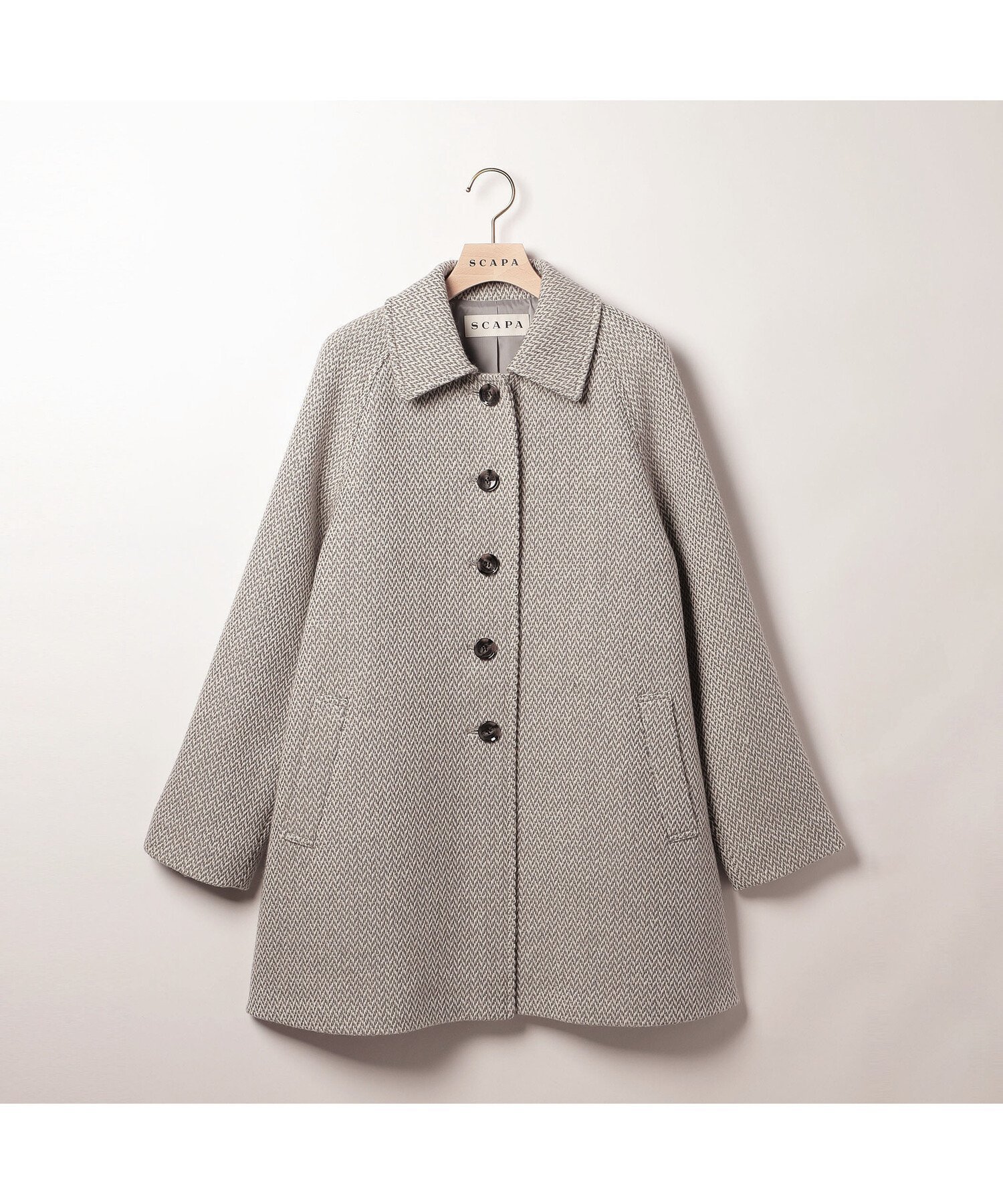 【スキャパ/SCAPA】のウールツィードコート インテリア・キッズ・メンズ・レディースファッション・服の通販 founy(ファニー) 　ファッション　Fashion　レディースファッション　Fashion for Women　アウター　Coat / Outerwear Collection　コート・ロングコート・ピーコート　Long Coats, Peacoats & More　エレガント 上品　Elegant　ポケット　Pocket, Pocket Detail　グレー|ID: prp329100004821035 ipo3291000000035035565