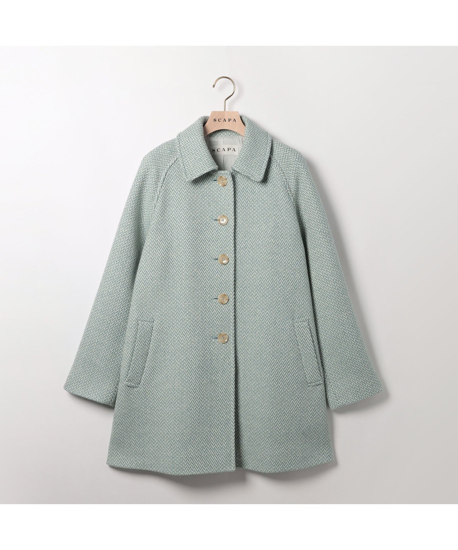 【スキャパ/SCAPA】のウールツィードコート インテリア・キッズ・メンズ・レディースファッション・服の通販 founy(ファニー) 　ファッション　Fashion　レディースファッション　Fashion for Women　アウター　Coat / Outerwear Collection　コート・ロングコート・ピーコート　Long Coats, Peacoats & More　エレガント 上品　Elegant　ポケット　Pocket, Pocket Detail　グリーン|ID: prp329100004821035 ipo3291000000035035567