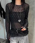 【チェルカ/CERCA】のMEMECLE/【 MEMECLE / メメクル 】シースルースキン ドットフリルトップス 人気、トレンドファッション・服の通販 founy(ファニー) ファッション Fashion レディースファッション Fashion for Women トップス・カットソー Cut & Sew Tops カーゴパンツ Cargo Pants, Utility Pants ガーリー Girly, Feminine Style クロップド Cropped, Short Length デニム Denim, Jeans Material トレンド Trend, Trending Now ドット Polka Dot, Dot Pattern フリル Frill, Ruffle ミックス Mix, Mixed Style ワイド Wide, Wide Fit 再入荷 Restock / Back in Stock おすすめ Recommended / Our Picks thumbnail ブラック|ID: prp329100004821040 ipo3291000000035035636