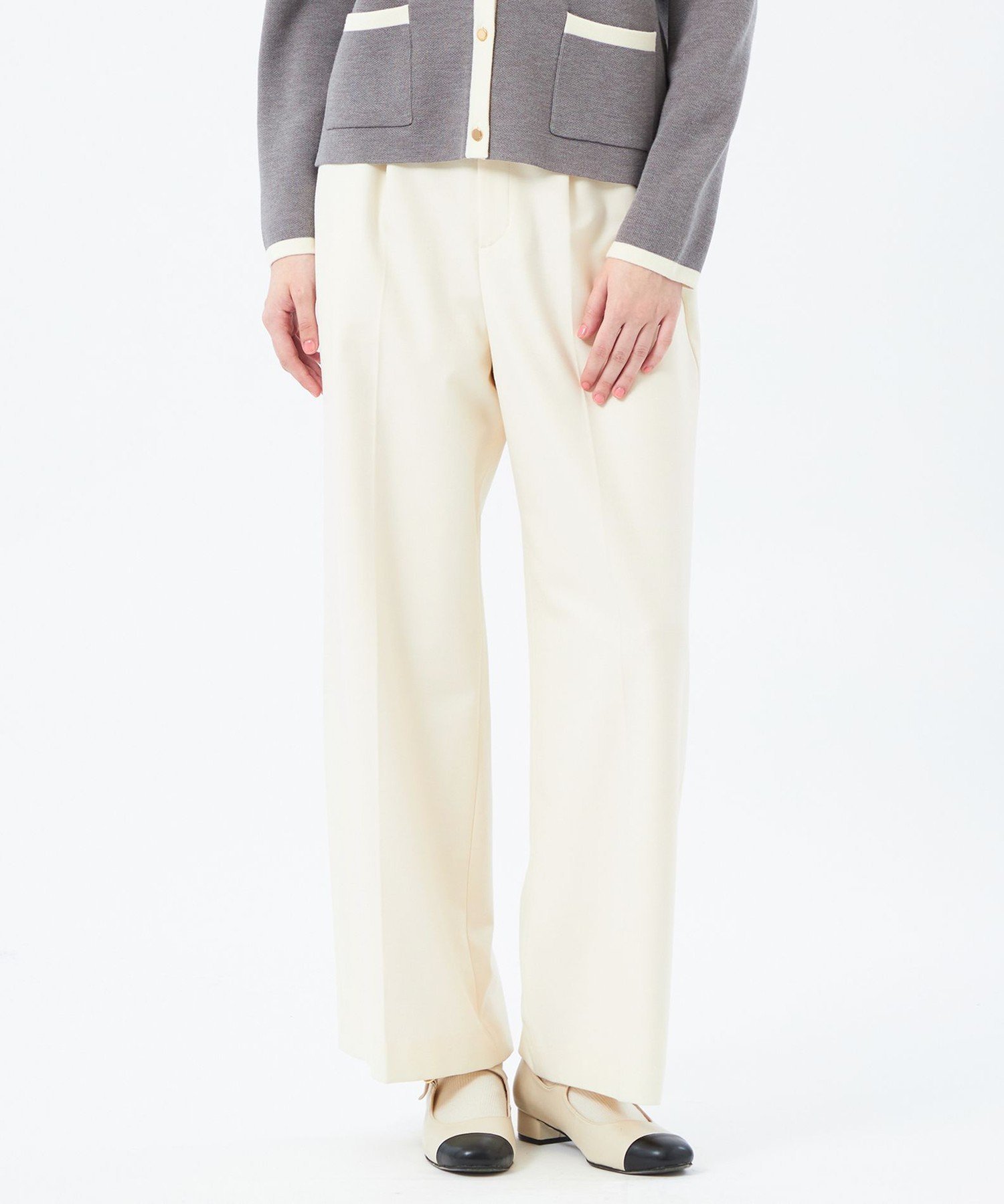 【マッキントッシュ フィロソフィー/MACKINTOSH PHILOSOPHY】のWARM TWILL ワイドパンツ インテリア・キッズ・メンズ・レディースファッション・服の通販 founy(ファニー) 　ファッション　Fashion　レディースファッション　Fashion for Women　パンツ　Pants & Trousers　おすすめ　Recommended / Our Picks　ストレート　Straight, Straight Cut　セットアップ　Set-Up, Coordinated Outfit　ビジネス 仕事 通勤　Business / Work / Commuting　フロント　Front, Front Design　ワイド　Wide, Wide Fit　冬　Winter / This Winter　定番　Standard, Basic Item　秋　Autumn　A/W・秋冬　Autumn/Winter　オフホワイト|ID: prp329100004821042 ipo3291000000035035650