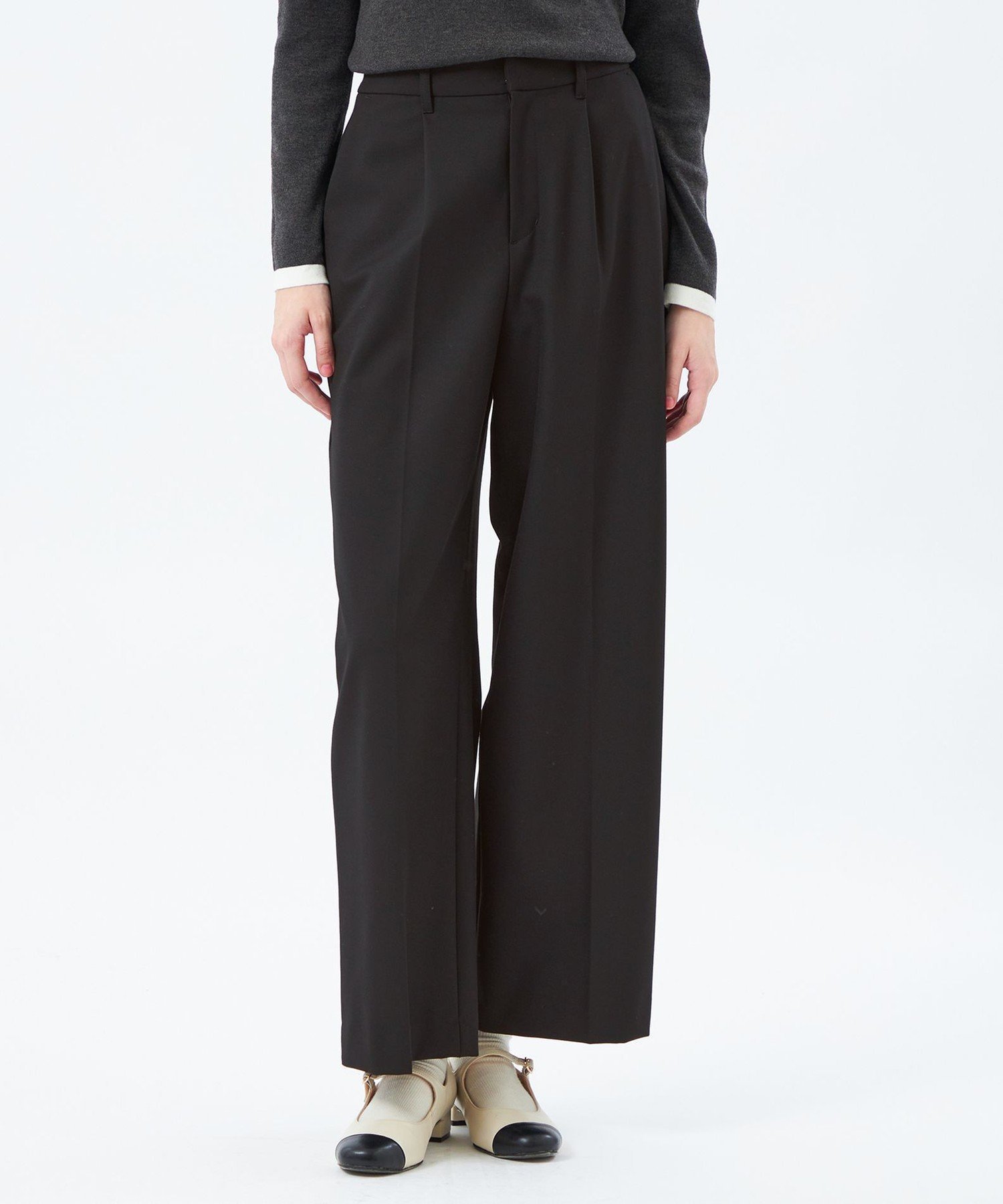 【マッキントッシュ フィロソフィー/MACKINTOSH PHILOSOPHY】のWARM TWILL ワイドパンツ インテリア・キッズ・メンズ・レディースファッション・服の通販 founy(ファニー) 　ファッション　Fashion　レディースファッション　Fashion for Women　パンツ　Pants & Trousers　おすすめ　Recommended / Our Picks　ストレート　Straight, Straight Cut　セットアップ　Set-Up, Coordinated Outfit　ビジネス 仕事 通勤　Business / Work / Commuting　フロント　Front, Front Design　ワイド　Wide, Wide Fit　冬　Winter / This Winter　定番　Standard, Basic Item　秋　Autumn　A/W・秋冬　Autumn/Winter　ブラック|ID: prp329100004821042 ipo3291000000035035653