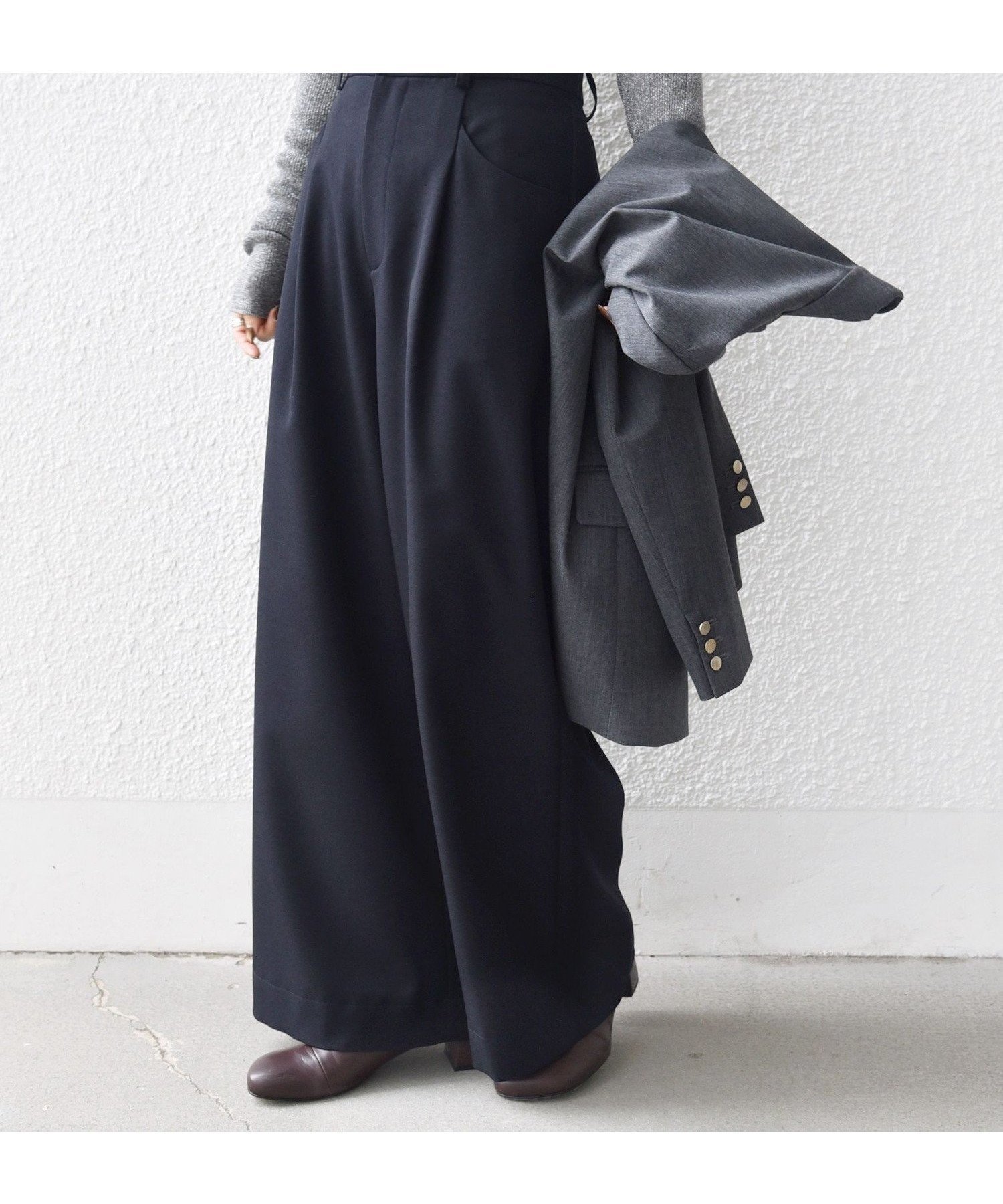 【シップス フォー ウィメン/SHIPS】の洗濯機可能 ウールライク ポケット デザイン ワイド パンツ インテリア・キッズ・メンズ・レディースファッション・服の通販 founy(ファニー) 　ファッション　Fashion　レディースファッション　Fashion for Women　パンツ　Pants & Trousers　サンダル　Sandals, Summer Shoes　シューズ　Shoes, Footwear　スニーカー　Sneakers, Trainers　フロント　Front, Front Design　ポケット　Pocket, Pocket Detail　ワイド　Wide, Wide Fit　冬　Winter / This Winter　ネイビー|ID: prp329100004821056 ipo3291000000035035854