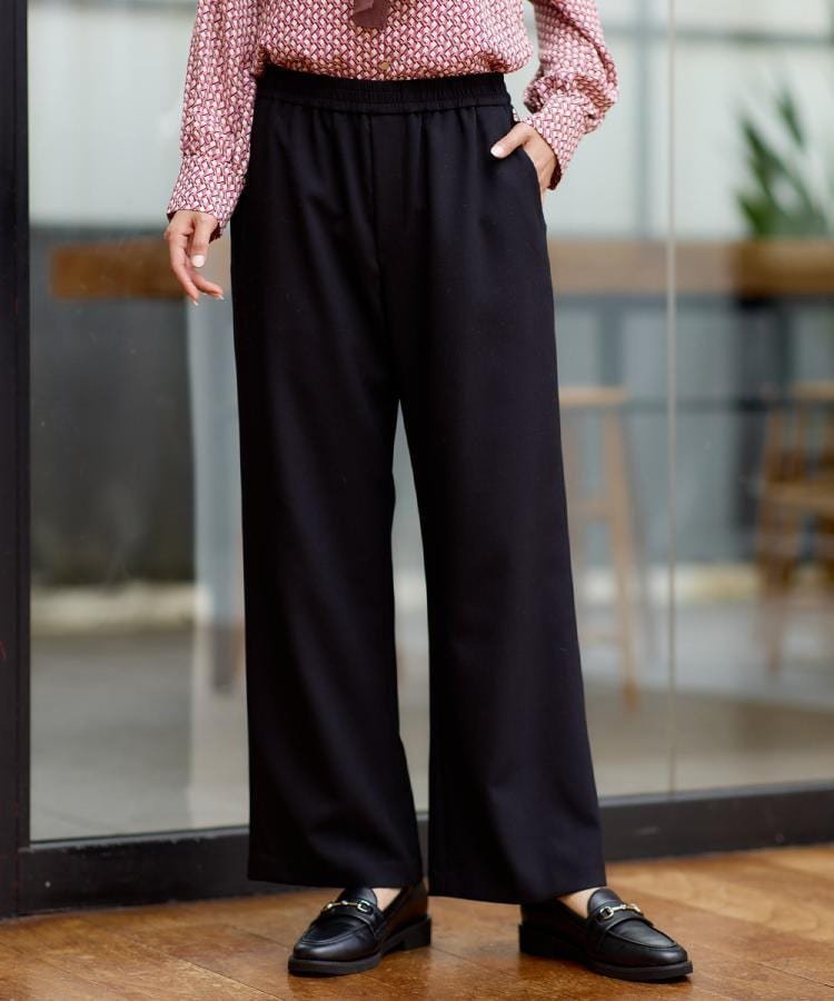 【リフレクト/Reflect】の【ウエスト総ゴム/セットアップ可】フルレングスストレートパンツ インテリア・キッズ・メンズ・レディースファッション・服の通販 founy(ファニー) 　ファッション　Fashion　レディースファッション　Fashion for Women　セットアップ　Matching Sets　レディースパンツ・ボトムス　Pants & Trousers / Bottoms　ギャザー　Gathered, Ruffled　ストレッチ　Stretch, Stretchy Fabric　ストレート　Straight, Straight Cut　スマート　Smart, Elegant　セットアップ　Set-Up, Coordinated Outfit　ポケット　Pocket, Pocket Detail　ブラック|ID: prp329100004821074 ipo3291000000035036037