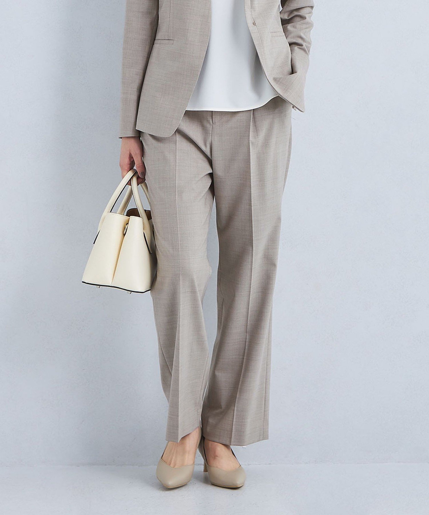 【ユナイテッドアローズ/UNITED ARROWS】のカチリラ ストレート パンツ -ウォッシャブル・ストレッチ・防シワ- インテリア・キッズ・メンズ・レディースファッション・服の通販 founy(ファニー) 　ファッション　Fashion　レディースファッション　Fashion for Women　パンツ　Pants & Trousers　春　Spring　キュプラ　Cupro, Eco Fabric　ジャケット　Jacket, Outerwear　ストレッチ　Stretch, Stretchy Fabric　ストレート　Straight, Straight Cut　セットアップ　Set-Up, Coordinated Outfit　センター　Center, Center Line　ダブル　Double, Double-Breasted　定番　Standard, Basic Item　リラックス　Relax, Relaxed Fit　冬　Winter / This Winter　アウトレット　Outlet / Clearance　おすすめ　Recommended / Our Picks　エレガント 上品　Elegant　ビジネス 仕事 通勤　Business / Work / Commuting　BEIGE|ID: prp329100004821075 ipo3291000000035036077