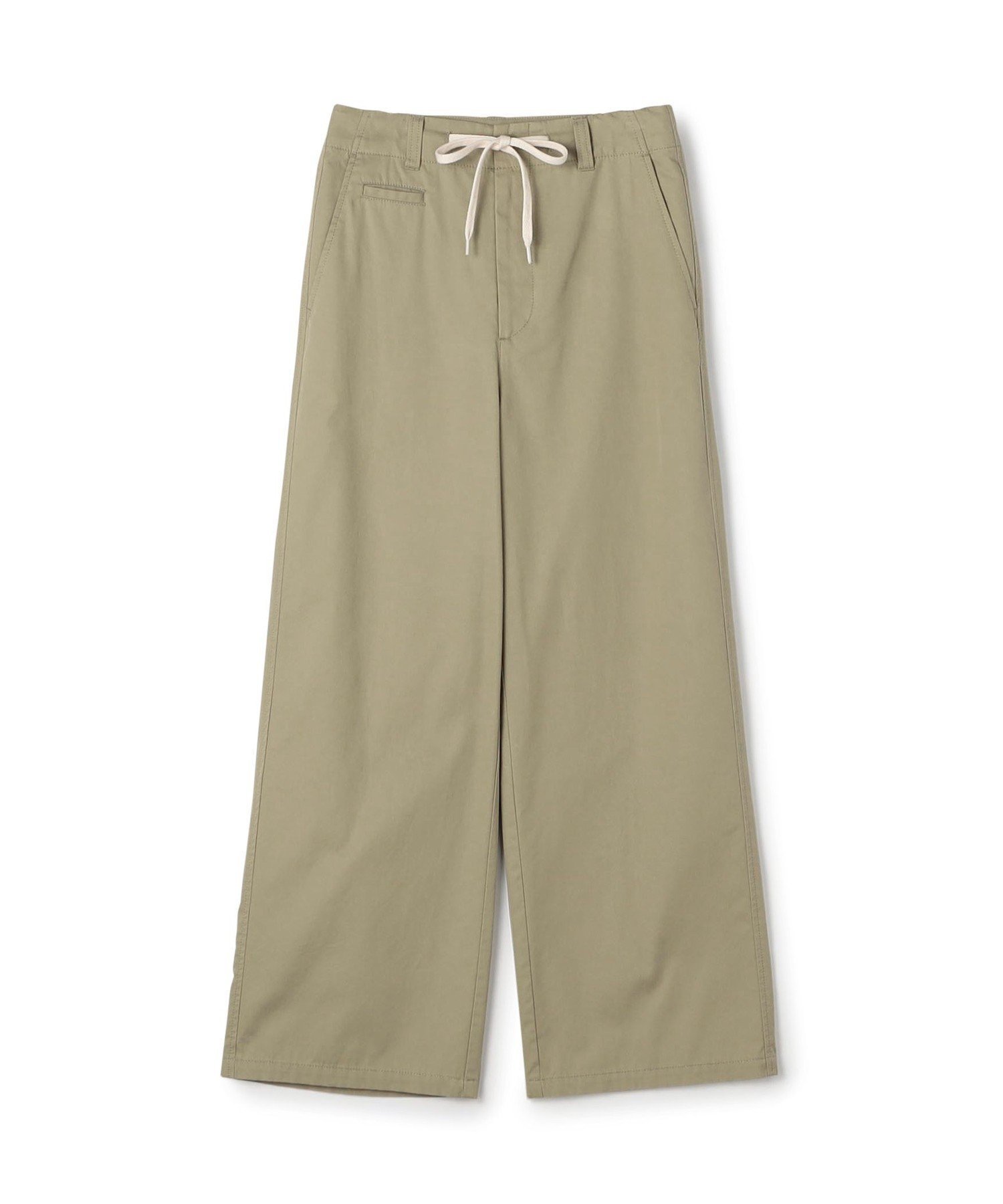 【トゥモローランド/TOMORROWLAND】のコットンサージ ドローストリングパンツ インテリア・キッズ・メンズ・レディースファッション・服の通販 founy(ファニー) 　ファッション　Fashion　レディースファッション　Fashion for Women　パンツ　Pants & Trousers　おすすめ　Recommended / Our Picks　ストレート　Straight, Straight Cut　プレーン　Plain, Simple　リラックス　Relax, Relaxed Fit　ワイド　Wide, Wide Fit　57 カーキ|ID: prp329100004821080 ipo3291000000035036138