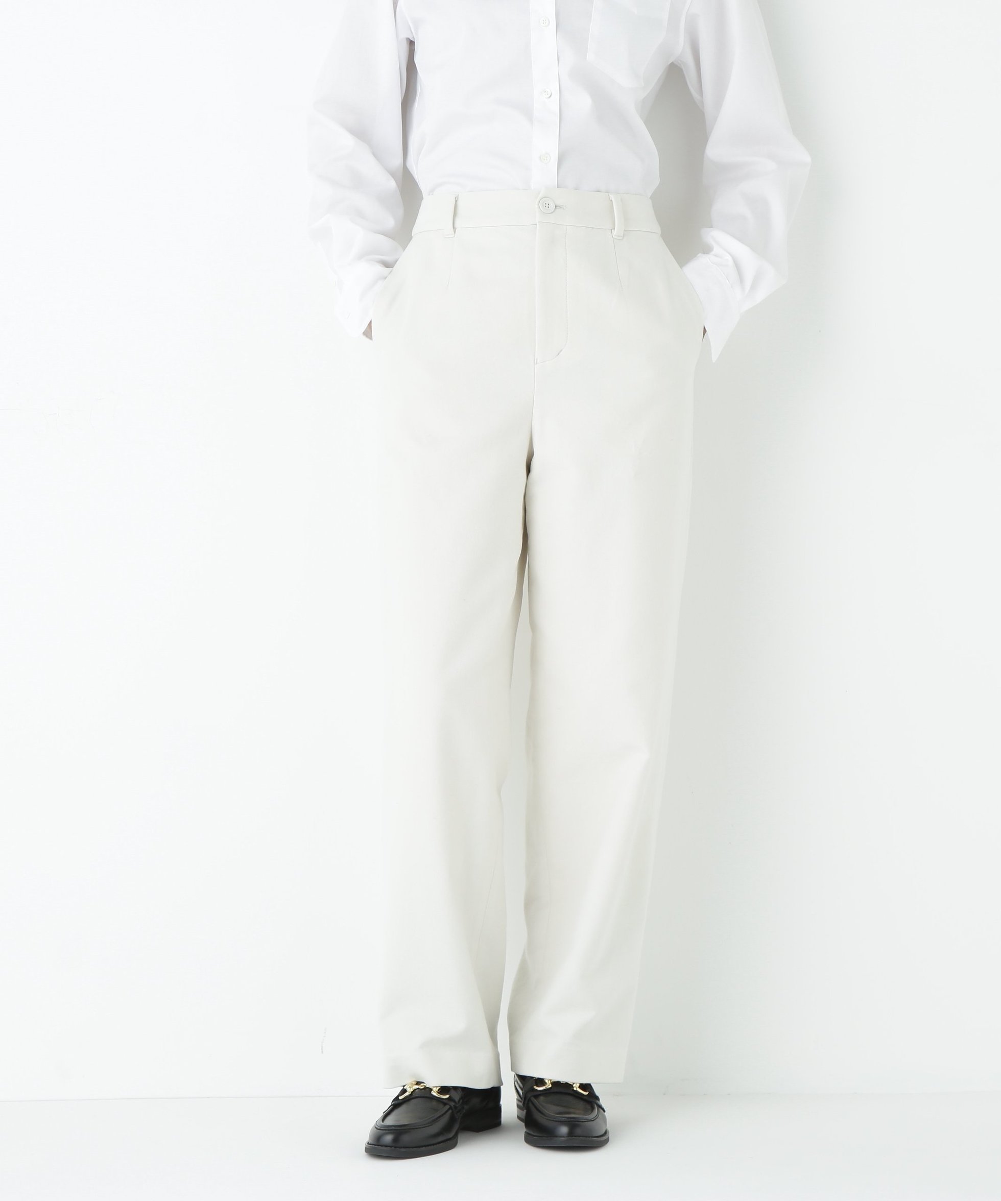 【ヒューマンウーマン/HUMAN WOMAN】の≪マルチサイズ展開≫リクライドクロスセミワイドパンツ インテリア・キッズ・メンズ・レディースファッション・服の通販 founy(ファニー) ファッション Fashion レディースファッション Fashion for Women パンツ Pants & Trousers おすすめ Recommended / Our Picks ショート Short, Short Length シンプル Simple, Minimal スタンダード Standard, Basic ストレッチ Stretch, Stretchy Fabric ボーダー Border, Stripe 冬 Winter / This Winter ホワイト|ID: prp329100004821082 ipo3291000000035036166