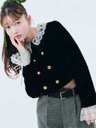 【リリーブラウン/Lily Brown】のL.B CANDY STOCK スカラップビジューアタッチドジャケット 人気、トレンドファッション・服の通販 founy(ファニー) ファッション Fashion レディースファッション Fashion for Women アウター Coat / Outerwear Collection レディースジャケット・軽アウター Jackets おすすめ Recommended / Our Picks カフス Cuff Design クラシカル Classical, Vintage-Inspired コンパクト Compact, Small Size ジャケット Jacket, Outerwear スマート Smart, Elegant デニム Denim, Jeans Material ビジュー Bijou, Jewel-like Accent フェミニン Feminine, Girly フロント Front, Front Design エレガント 上品 Elegant 秋 Autumn thumbnail BLK[009]|ID: prp329100004821106 ipo3291000000035036435