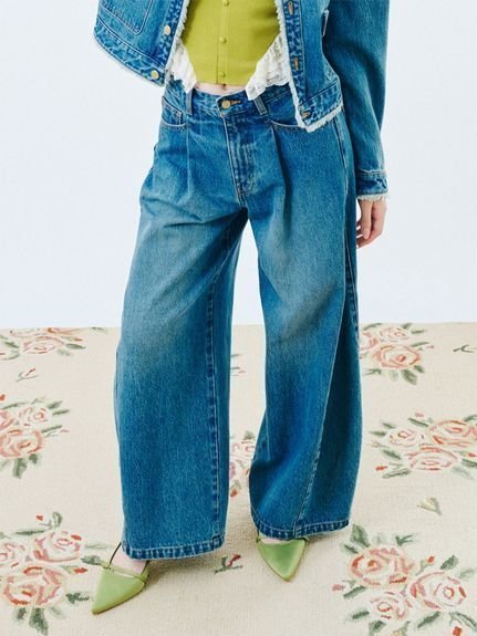 【リリーブラウン/Lily Brown】のサイドラインバギーデニムパンツ インテリア・キッズ・メンズ・レディースファッション・服の通販 founy(ファニー) 　雑誌掲載アイテム　Magazine Picks & Fashion Features　ファッション雑誌　Fashion Magazines　キャンキャン　CanCam　ファッション　Fashion　レディースファッション　Fashion for Women　パンツ　Pants & Trousers　デニムパンツ・ジーンズ・美脚デニム　Denim Jeans & Pants　クラシカル　Classical, Vintage-Inspired　11月号　November Issue　スマート　Smart, Elegant　雑誌　Magazine, Fashion Magazine　デニム　Denim, Jeans Material　フェミニン　Feminine, Girly　フロント　Front, Front Design　ポケット　Pocket, Pocket Detail　ミックス　Mix, Mixed Style　BLU[086]|ID: prp329100004821107 ipo3291000000035036448