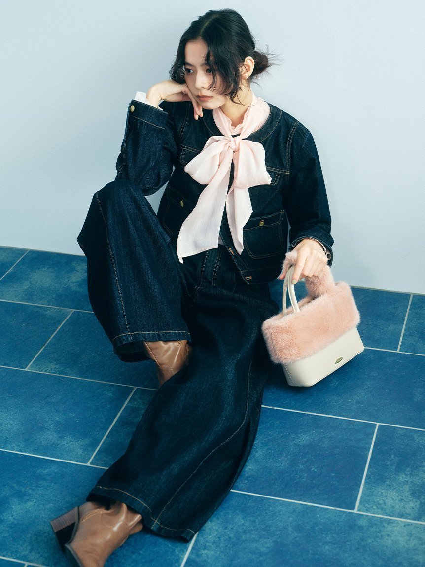 【リリーブラウン/Lily Brown】のサイドラインバギーデニムパンツ インテリア・キッズ・メンズ・レディースファッション・服の通販 founy(ファニー) 　雑誌掲載アイテム　Magazine Picks & Fashion Features　ファッション雑誌　Fashion Magazines　キャンキャン　CanCam　ファッション　Fashion　レディースファッション　Fashion for Women　パンツ　Pants & Trousers　デニムパンツ・ジーンズ・美脚デニム　Denim Jeans & Pants　クラシカル　Classical, Vintage-Inspired　11月号　November Issue　スマート　Smart, Elegant　雑誌　Magazine, Fashion Magazine　デニム　Denim, Jeans Material　フェミニン　Feminine, Girly　フロント　Front, Front Design　ポケット　Pocket, Pocket Detail　ミックス　Mix, Mixed Style　IND[088]|ID: prp329100004821107 ipo3291000000035036449