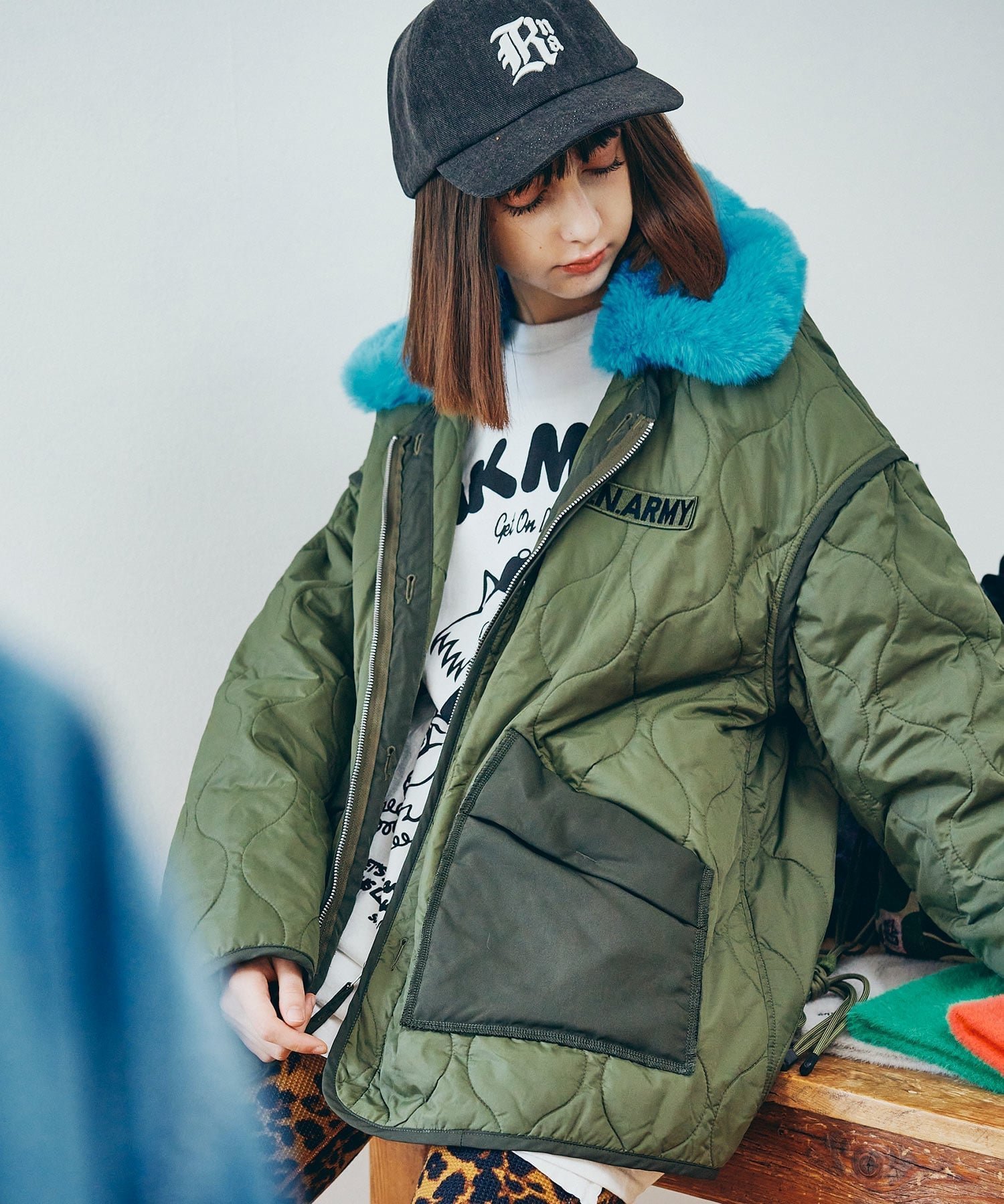 【アールエヌエー/RNA】のJ2173 リメイクキルティングジャケット 人気、トレンドファッション・服の通販 founy(ファニー) 　ファッション　Fashion　レディースファッション　Fashion for Women　アウター　Coat / Outerwear Collection　レディースジャケット・軽アウター　Jackets　カラフル　Colorful Design　キルティング　Quilted, Quilting　ジャケット　Jacket, Outerwear　フロント　Front, Front Design　プリント　Print, Printed Pattern　ポケット　Pocket, Pocket Detail　ミリタリー　Military, Army Style　ライナー　Liner, Inner Layer　リメイク　Remake, Reconstructed　 other-1|ID: prp329100004821110 ipo3291000000035036493