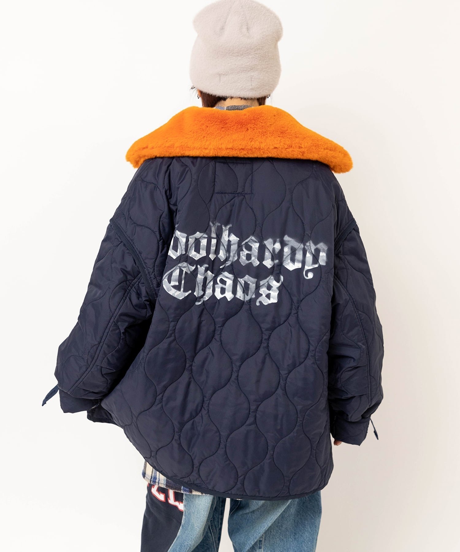 【アールエヌエー/RNA】のJ2173 リメイクキルティングジャケット インテリア・キッズ・メンズ・レディースファッション・服の通販 founy(ファニー) 　ファッション　Fashion　レディースファッション　Fashion for Women　アウター　Coat / Outerwear Collection　レディースジャケット・軽アウター　Jackets　カラフル　Colorful Design　キルティング　Quilted, Quilting　ジャケット　Jacket, Outerwear　フロント　Front, Front Design　プリント　Print, Printed Pattern　ポケット　Pocket, Pocket Detail　ミリタリー　Military, Army Style　ライナー　Liner, Inner Layer　リメイク　Remake, Reconstructed　ネイビー|ID: prp329100004821110 ipo3291000000035036497