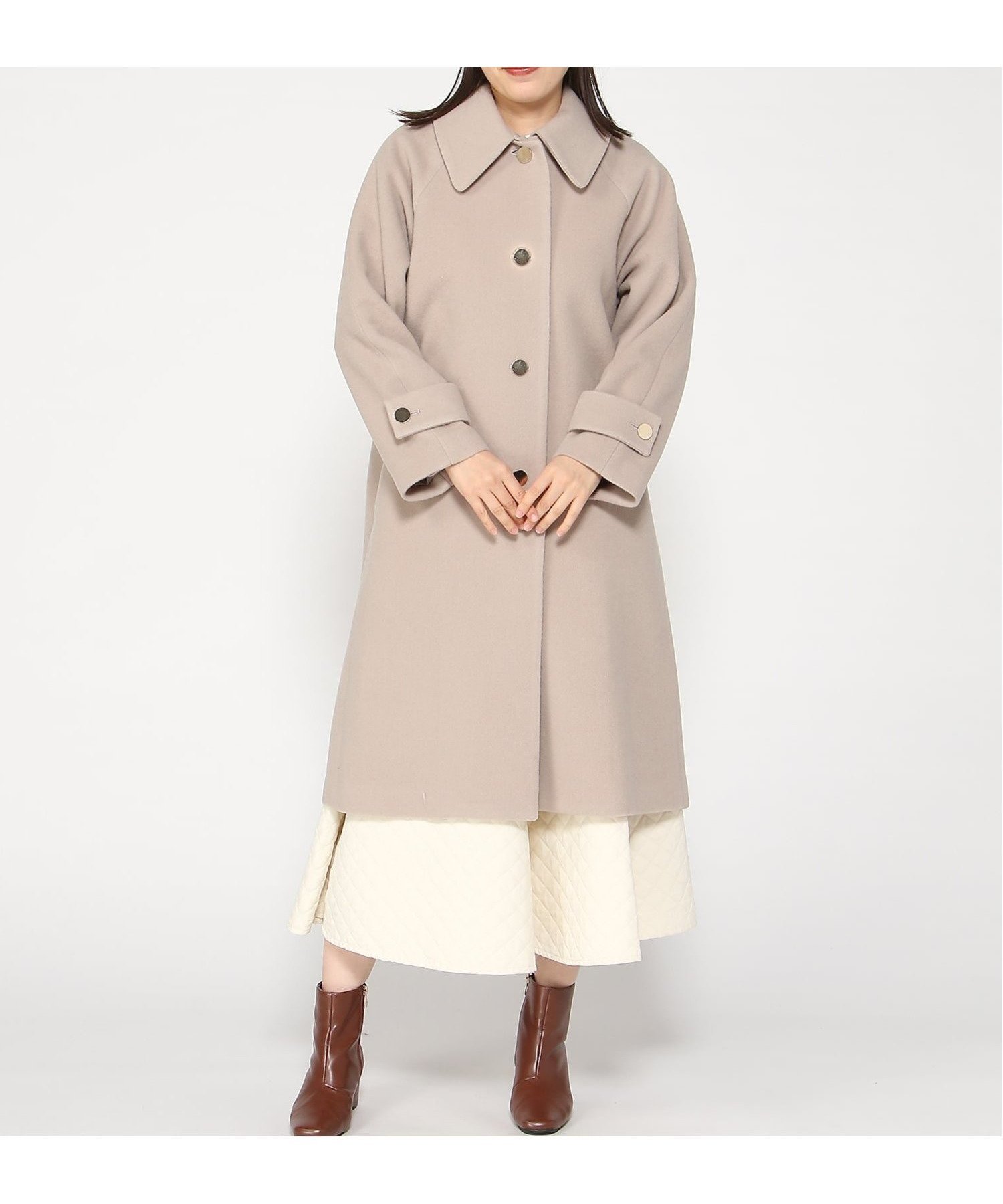 【ダブルフェイス トウキョー/Doubleface Tokyo】の2WAYロングコート インテリア・キッズ・メンズ・レディースファッション・服の通販 founy(ファニー) 　ファッション　Fashion　レディースファッション　Fashion for Women　アウター　Coat / Outerwear Collection　コート・ロングコート・ピーコート　Long Coats, Peacoats & More　ベーシック　Basic, Essential　ロング　Long, Long-Length　ベージュ|ID: prp329100004821113 ipo3291000000035036528