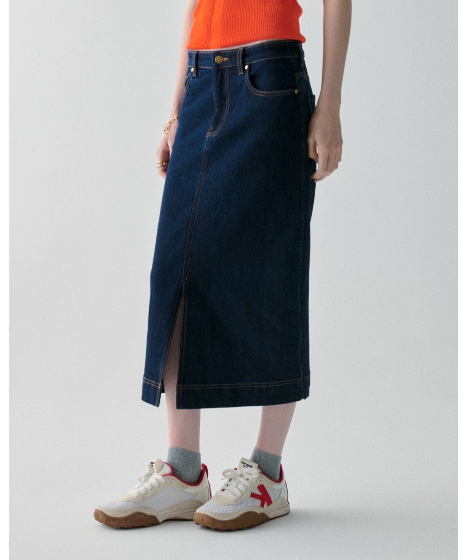 【ケイト スペード ニューヨーク/kate spade NEW YORK】の【公式】デニム ミディ スカート インテリア・キッズ・メンズ・レディースファッション・服の通販 founy(ファニー) 　ファッション　Fashion　レディースファッション　Fashion for Women　スカート　Skirts　シンプル　Simple, Minimal　スリット　Slit, Slit Detail　デニム　Denim, Jeans Material　Ocean Side|ID: prp329100004821131 ipo3291000000035036764