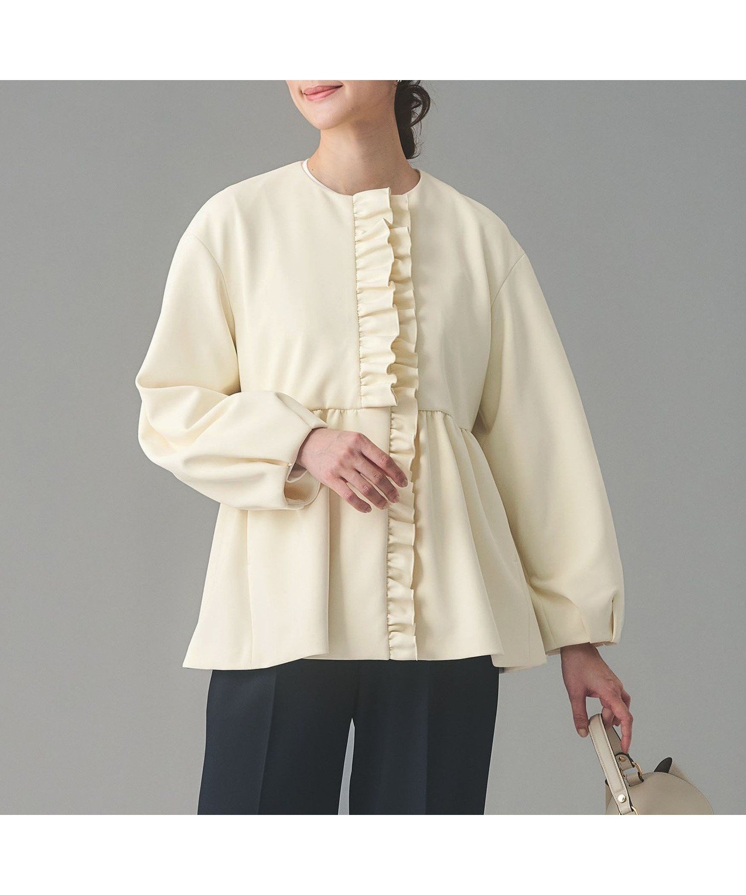 【ユナイテッドアローズ/UNITED ARROWS】のSPONGY フリル ペプラム ジャケット インテリア・キッズ・メンズ・レディースファッション・服の通販 founy(ファニー) 　ファッション　Fashion　レディースファッション　Fashion for Women　アウター　Coat / Outerwear Collection　レディースジャケット・軽アウター　Jackets　アシンメトリー　Asymmetrical Style　ギャザー　Gathered, Ruffled　吸水　Absorbent, Quick-Dry　ジャケット　Jacket, Outerwear　ストレッチ　Stretch, Stretchy Fabric　セットアップ　Set-Up, Coordinated Outfit　タイトスカート　Pencil Skirt, Tight Skirt　タートルネック　Turtleneck, High Neck　デニム　Denim, Jeans Material　ドット　Polka Dot, Dot Pattern　人気　Popular, Best Seller　フリル　Frill, Ruffle　フロント　Front, Front Design　ベスト　Vest, Waistcoat　ペプラム　Peplum, Flared Hem　ワイド　Wide, Wide Fit　セレモニー　Ceremony　ビジネス 仕事 通勤　Business / Work / Commuting　OFF WHITE|ID: prp329100004821135 ipo3291000000035036815