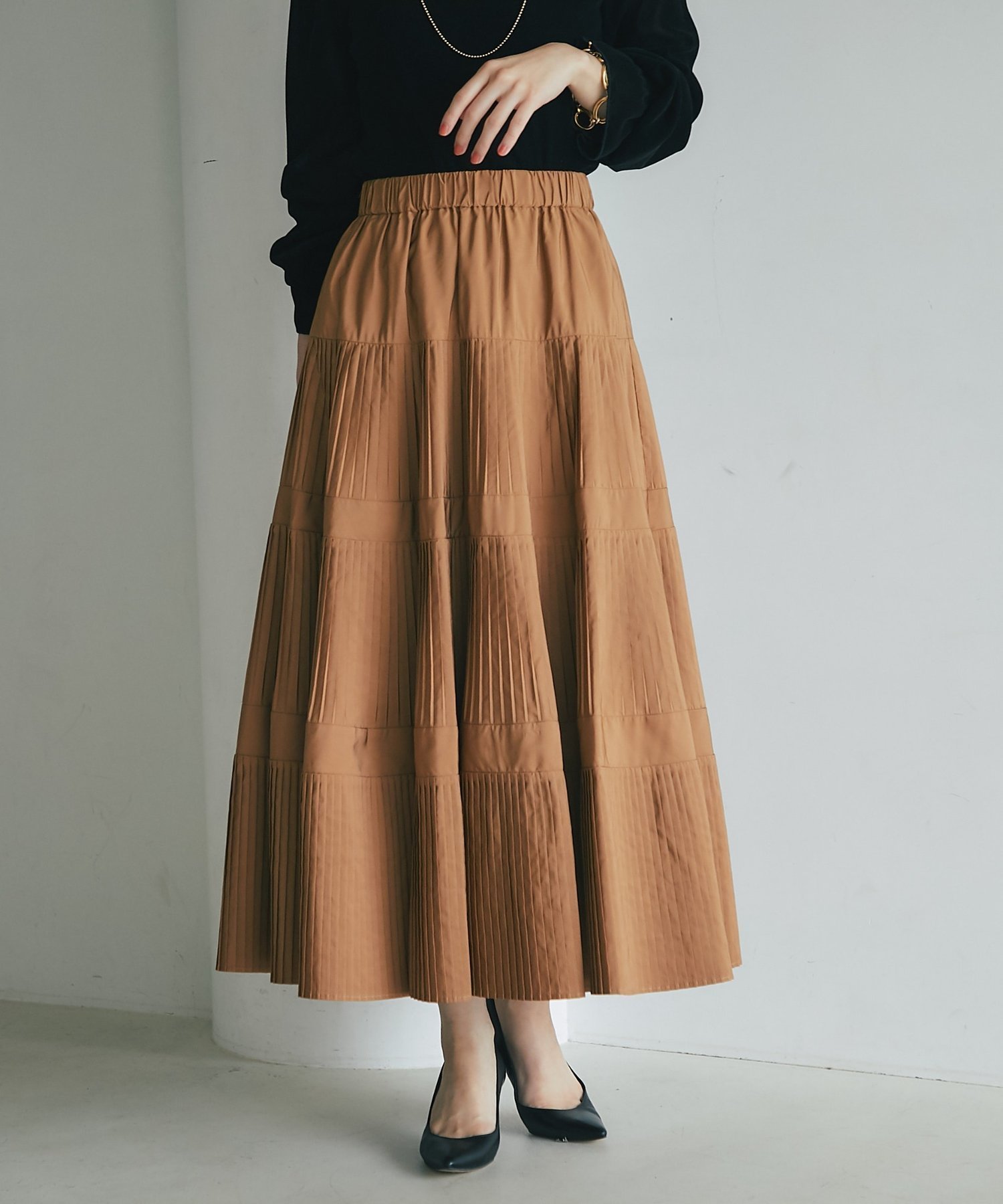 【ラブティックボンボン/La boutique BonBon】の【完売カラー復刻!3サイズ展開あり】3段ティアードスカート インテリア・キッズ・メンズ・レディースファッション・服の通販 founy(ファニー) 　ファッション　Fashion　レディースファッション　Fashion for Women　スカート　Skirts　ティアードスカート　Tiered Skirts　シューズ　Shoes, Footwear　スウェット / スエット　Sweatshirt, Sweatwear　スニーカー　Sneakers, Trainers　ティアード　Tiered, Tiered Style　ティアードスカート　Tiered Skirt, Flounced Skirt　バランス　Balance, Style Balance　フェミニン　Feminine, Girly　プリーツ　Pleats, Pleated　ポケット　Pocket, Pocket Detail　A/W・秋冬　Autumn/Winter　おすすめ　Recommended / Our Picks　キャメル|ID: prp329100004821139 ipo3291000000035036880